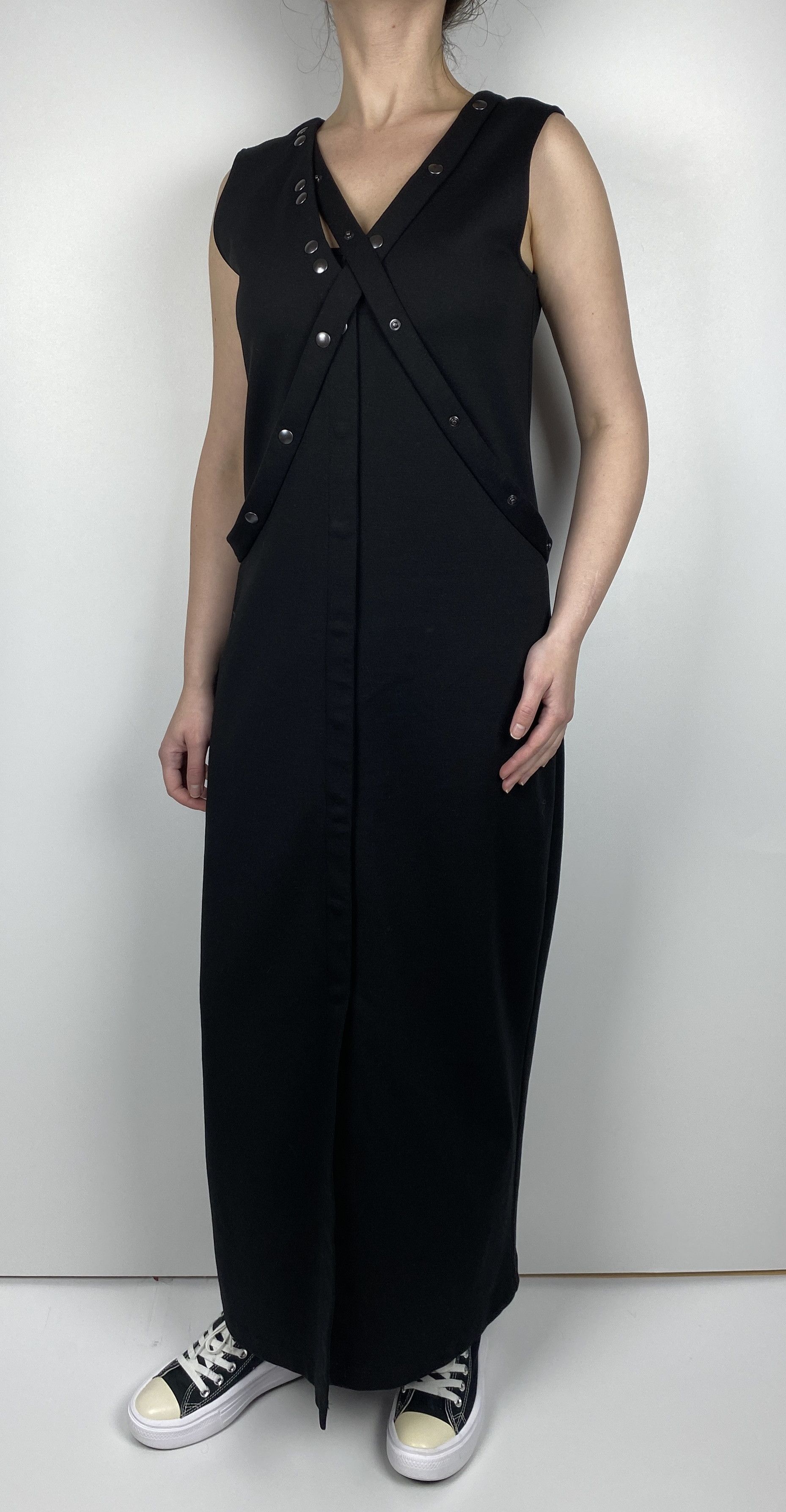 image of Sarah Pacini Sleeveless Maxi Vest Dress Size S in Black, Women's