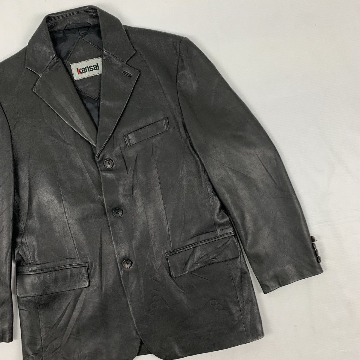 Japanese Brand Vintage Kansai Yamamoto Japanese Brand Leather Coats Size US M / EU 48-50 / 2 - 3 Thumbnail