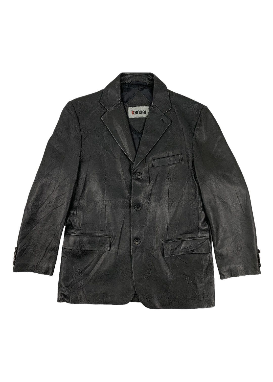Japanese Brand Vintage Kansai Yamamoto Japanese Brand Leather Coats Size US M / EU 48-50 / 2 - 1 Thumbnail