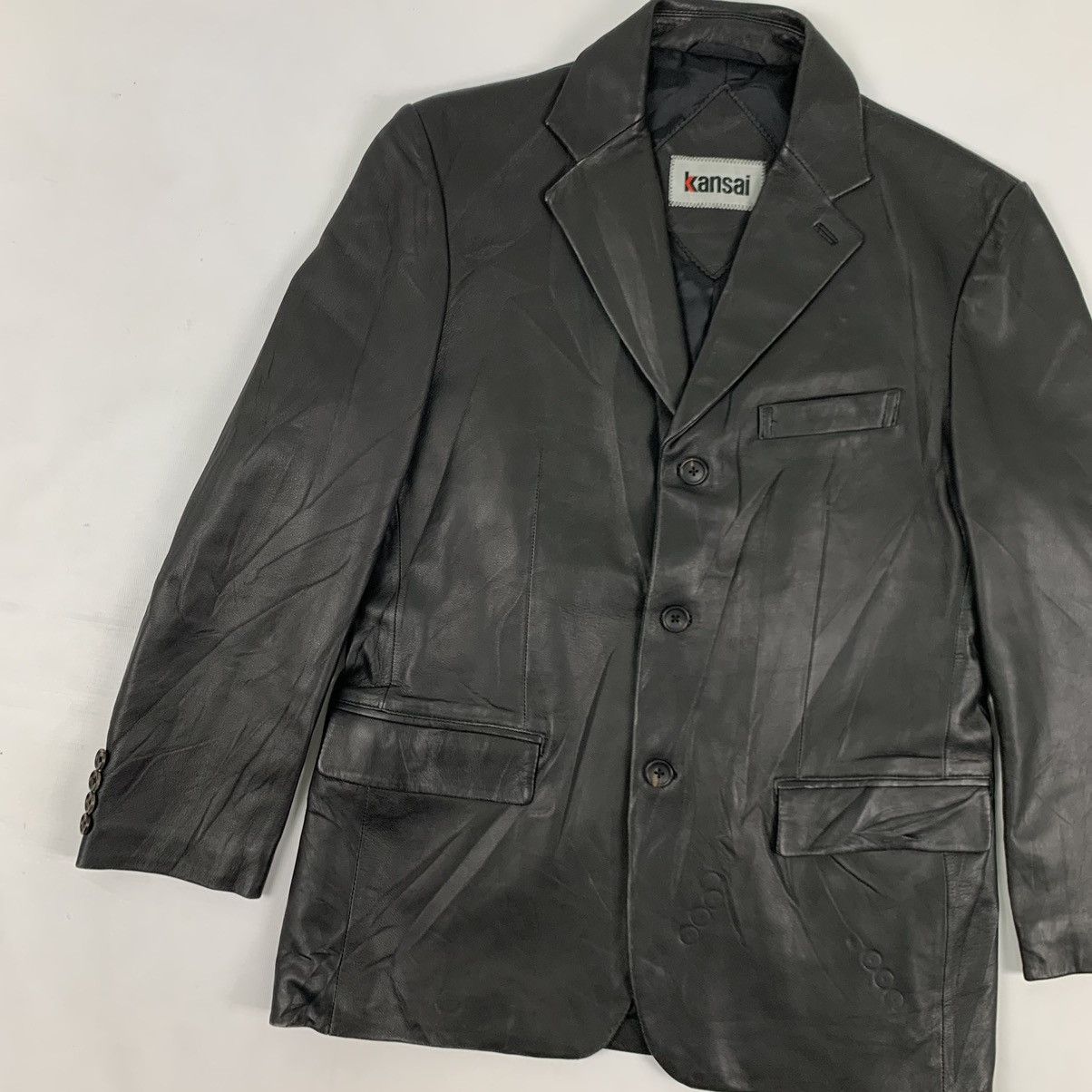 Japanese Brand Vintage Kansai Yamamoto Japanese Brand Leather Coats Size US M / EU 48-50 / 2 - 2 Thumbnail