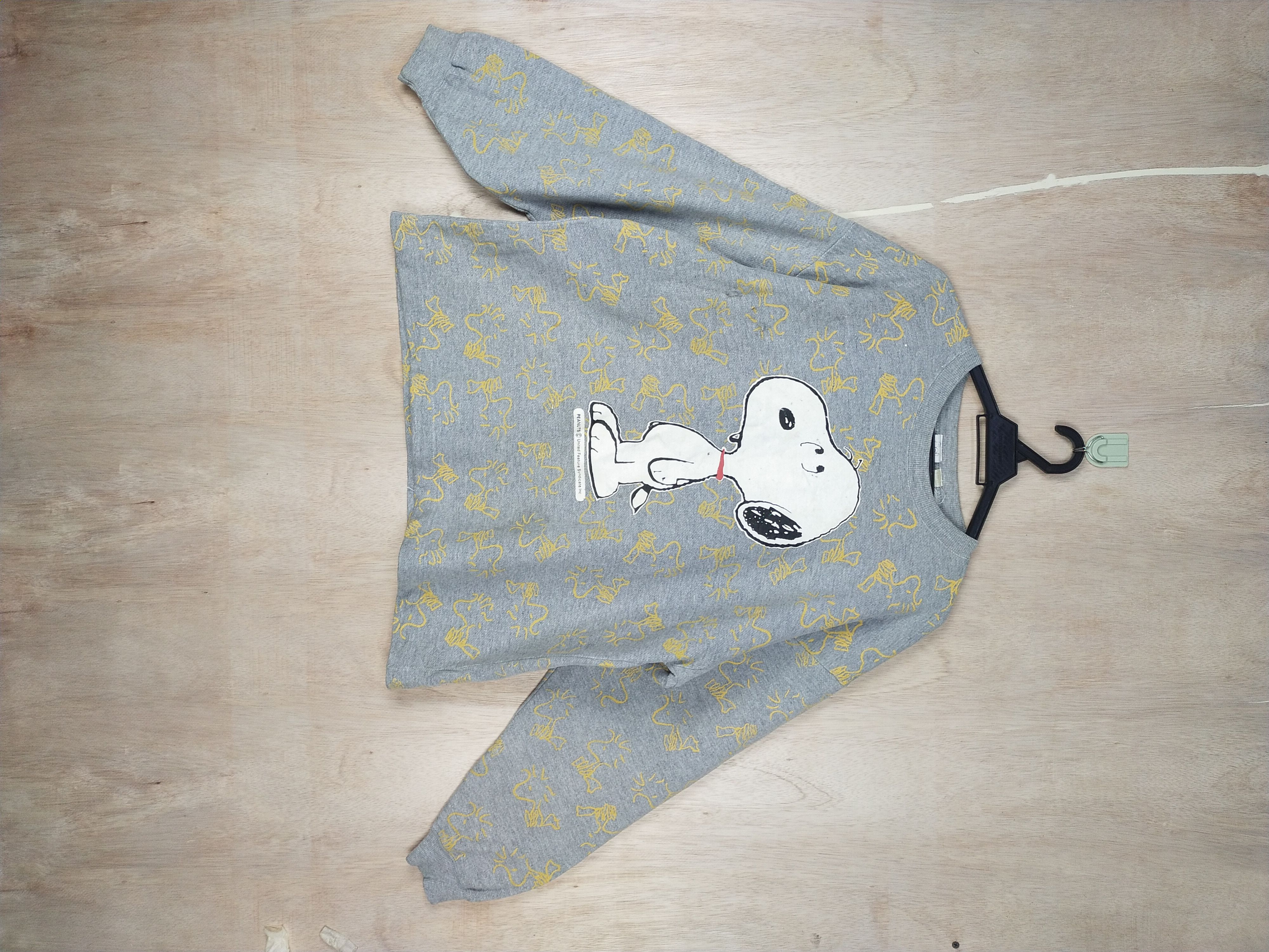 image of Peanuts Movie Cartoon Vintage Fullprint Gray Sweaters 2773 in Grey, Men's (Size Large)