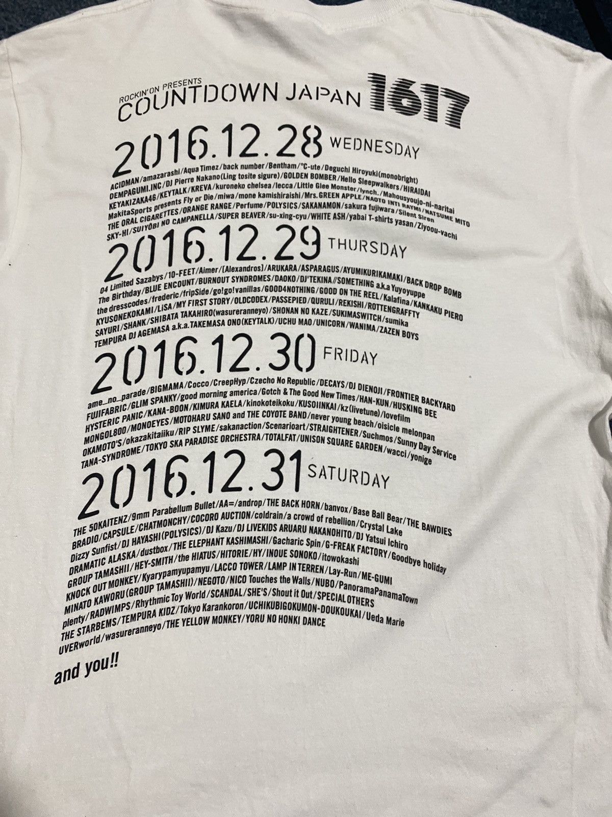 Band Tees × Japanese Brand Japanese Festival Tee Countdown 16/17 White Large Size US L / EU 52-54 / 3 - 5 Thumbnail