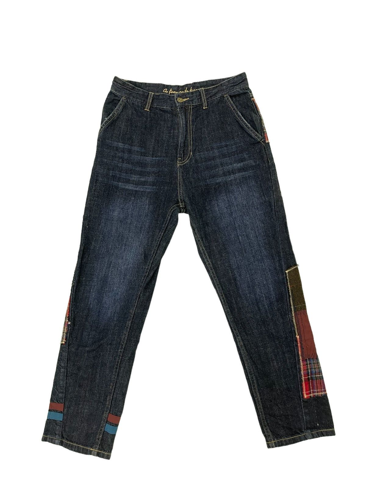Japanese Brand Patchwork Boro Jeans As Know As De Base Tapered Baggy 36🟦 Size US 30 / EU 46 - 10 Thumbnail