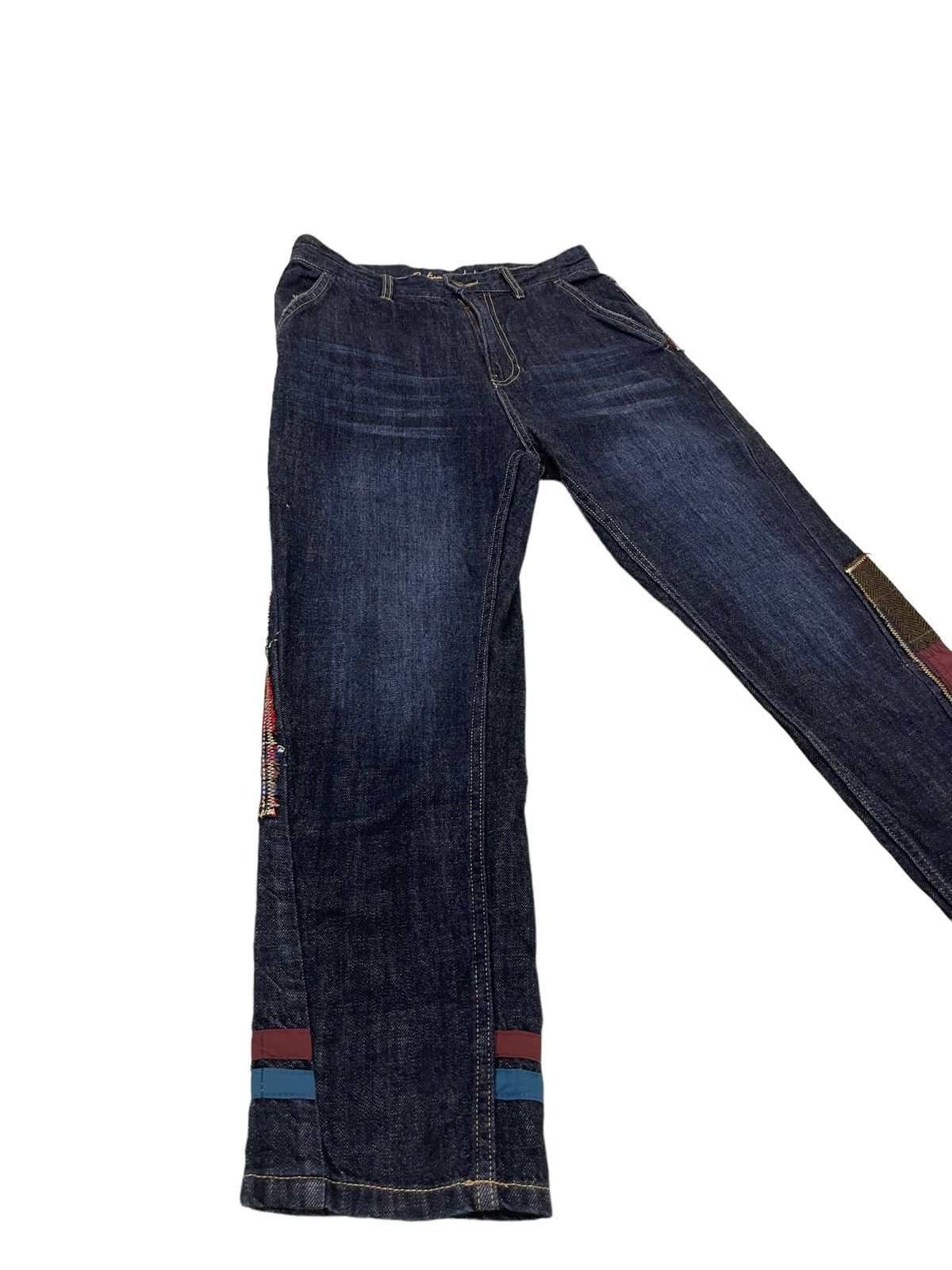 Japanese Brand Patchwork Boro Jeans As Know As De Base Tapered Baggy 36🟦 Size US 30 / EU 46 - 11 Thumbnail
