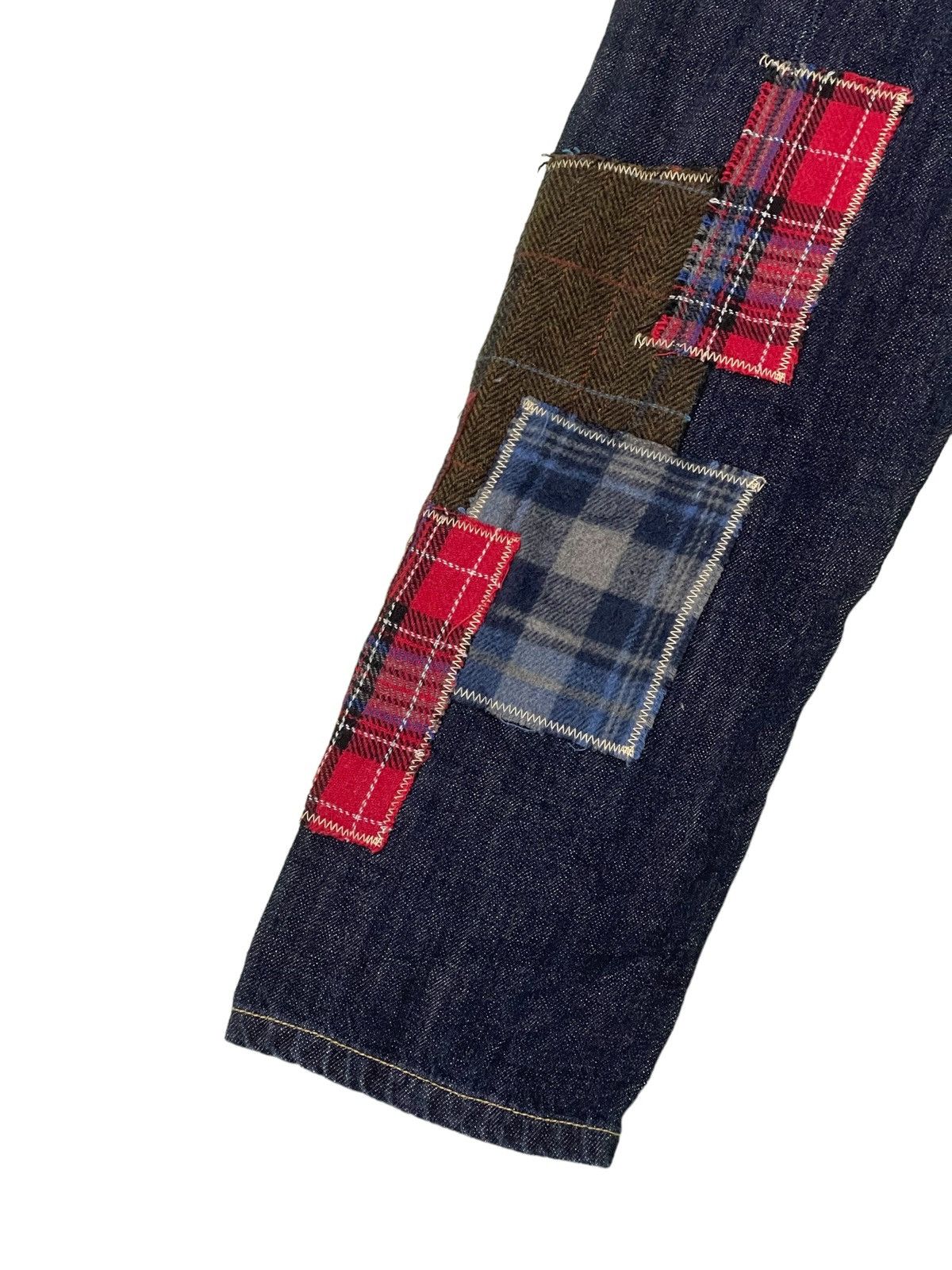 Japanese Brand Patchwork Boro Jeans As Know As De Base Tapered Baggy 36🟦 Size US 30 / EU 46 - 5 Thumbnail