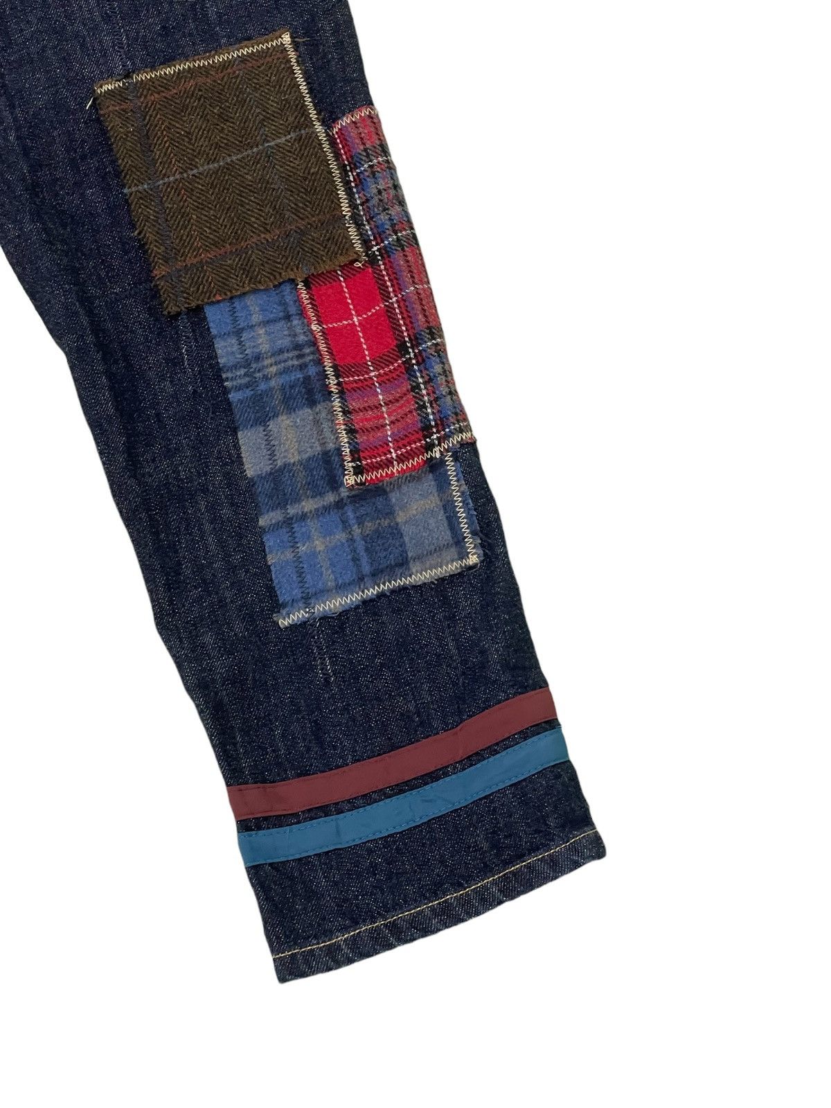 Japanese Brand Patchwork Boro Jeans As Know As De Base Tapered Baggy 36🟦 Size US 30 / EU 46 - 4 Thumbnail