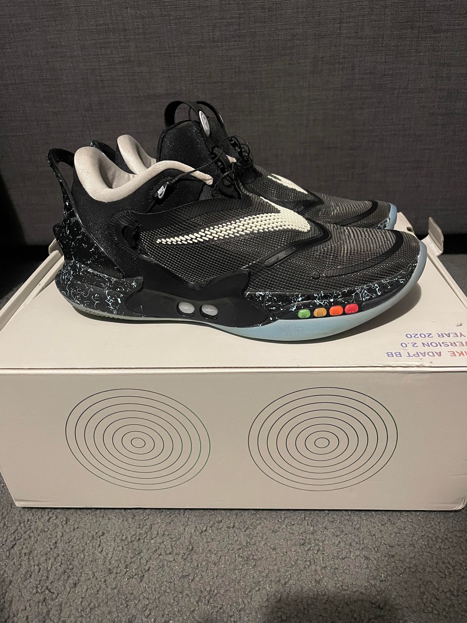 image of Nike Adapt Bb 2.0 Mag Alternate Shoes in Black/Wolf Grey/Light Aqua, Men's (Size 11)
