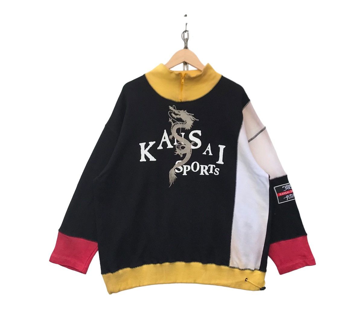 image of Kansai Yamamoto Kansai Sports Colourblock Sweatshirt Kansai Pullover-Stains in Black (Size XL)