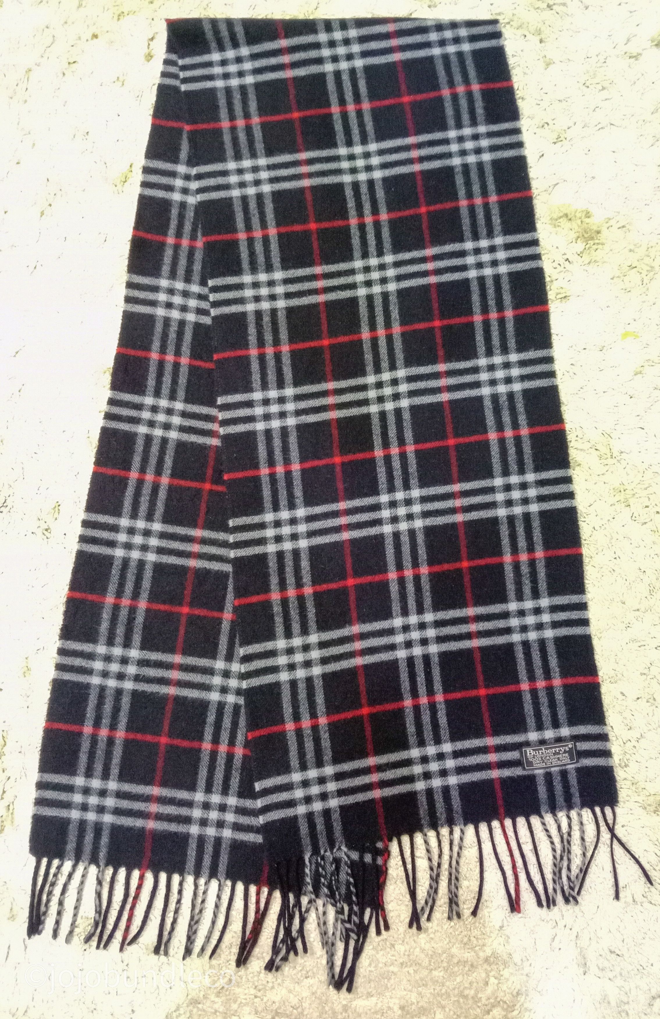Burberry Vtg Black nova check Burberry cashmere scarf Size ONE SIZE - 2 Thumbnail