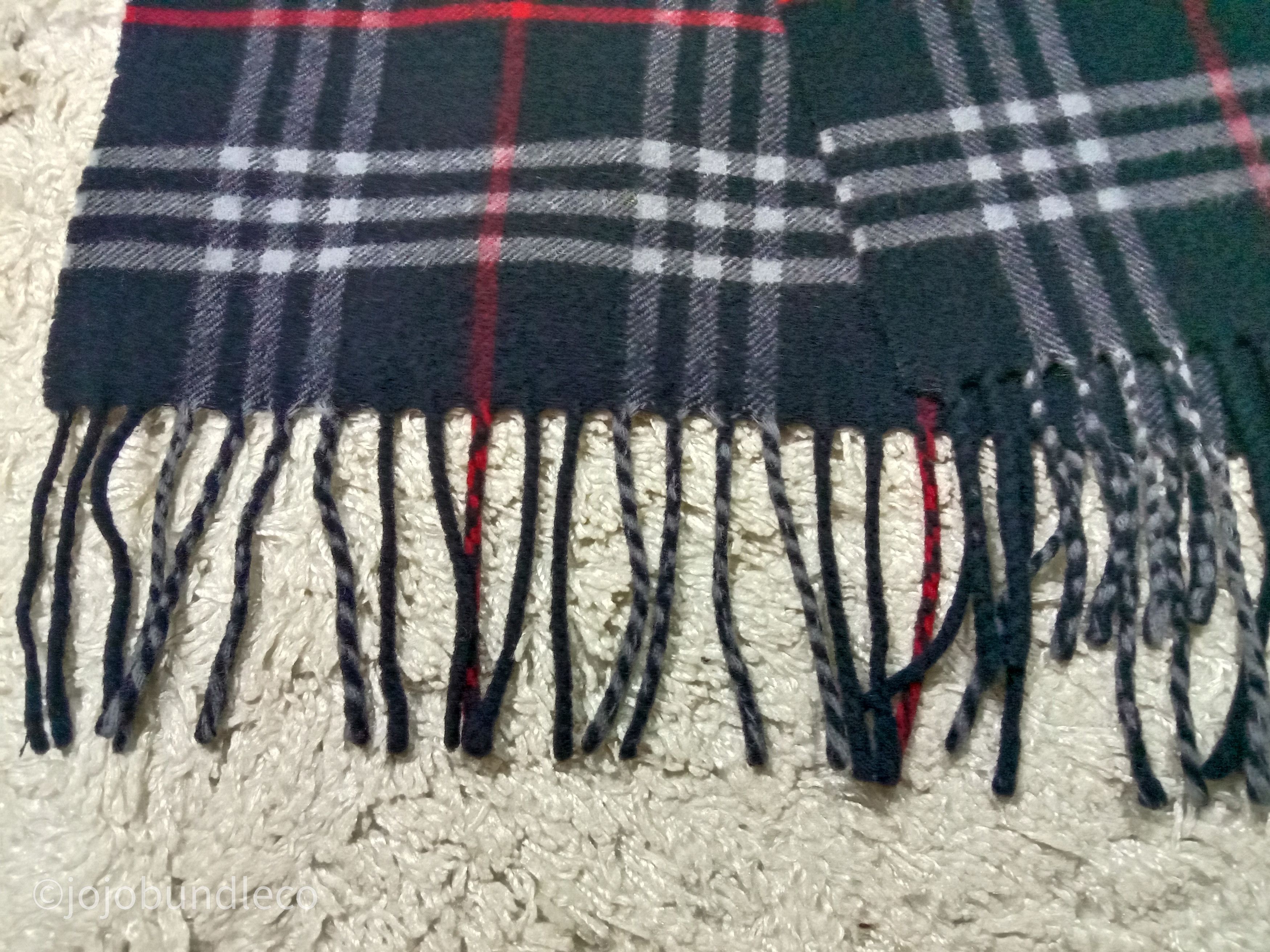 Burberry Vtg Black nova check Burberry cashmere scarf Size ONE SIZE - 3 Thumbnail