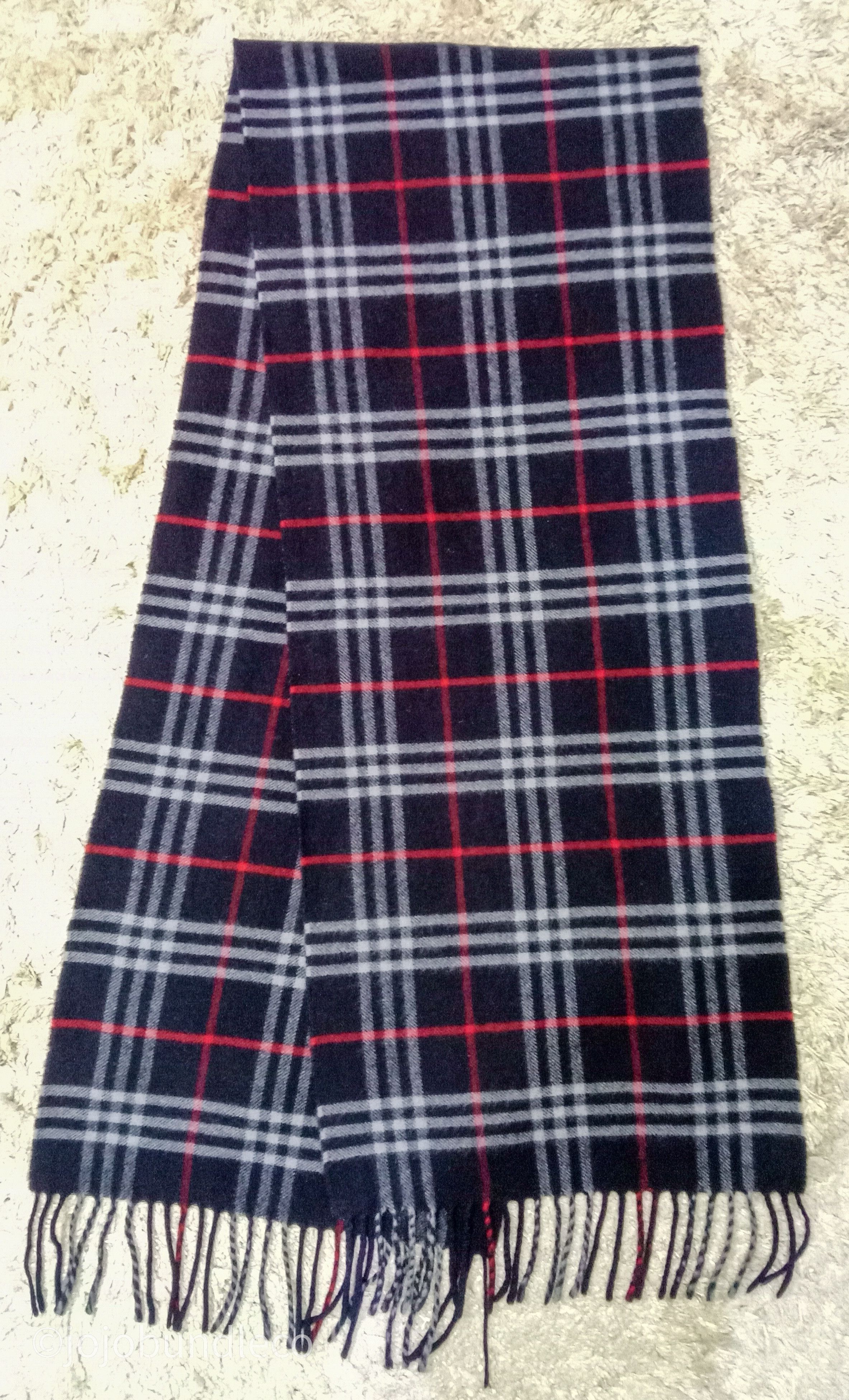 Burberry Vtg Black nova check Burberry cashmere scarf Size ONE SIZE - 1 Thumbnail