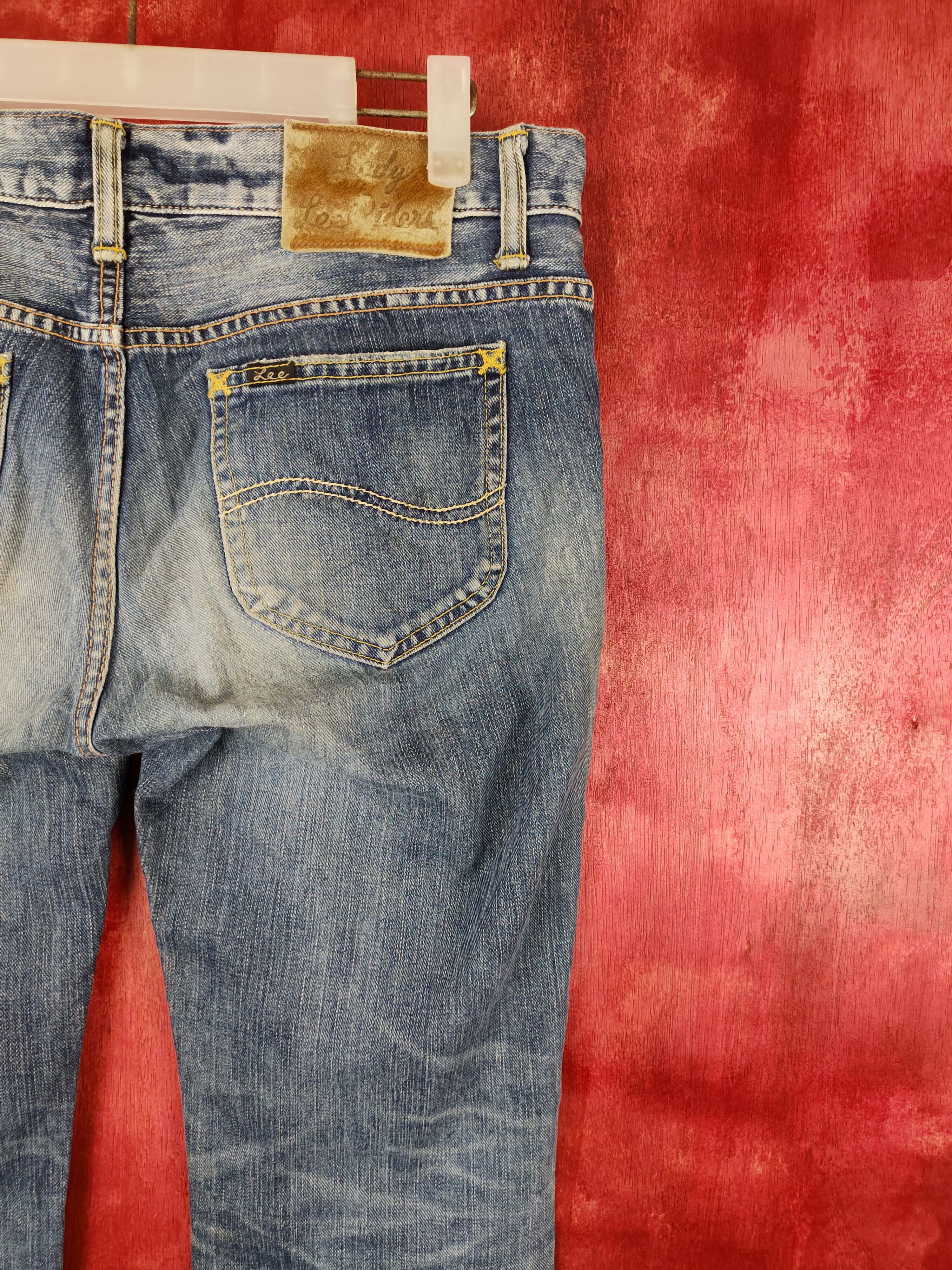 Japanese Brand Lee Blue Ripped Distressed Denim #5968 Size 31" - 10 Thumbnail