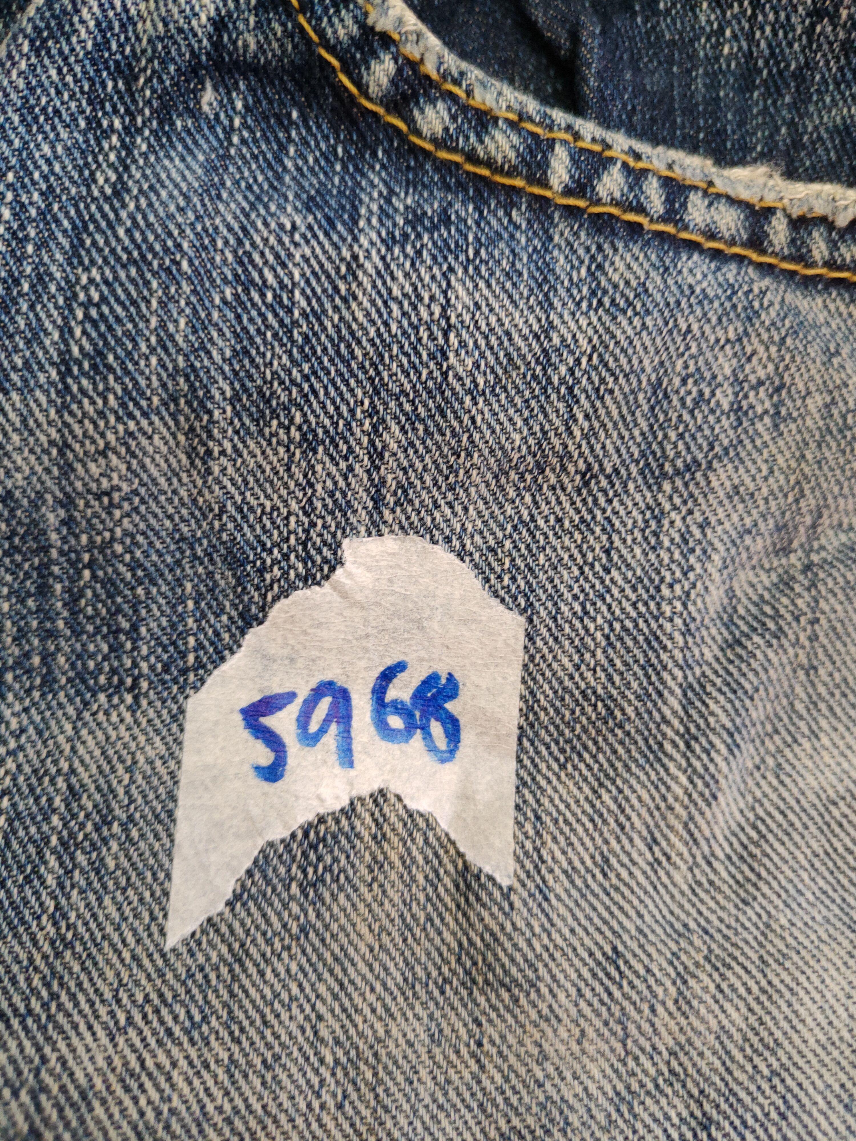 Japanese Brand Lee Blue Ripped Distressed Denim #5968 Size 31" - 14 Thumbnail