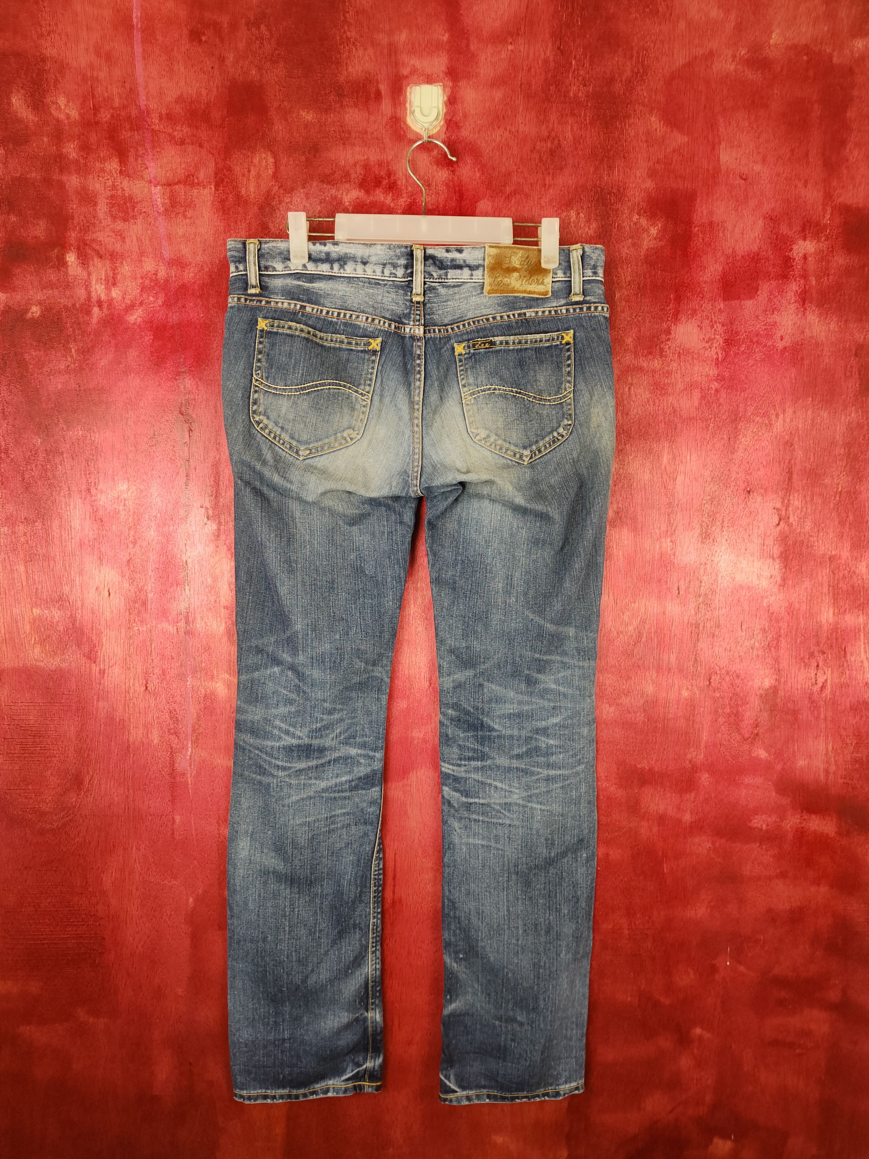 Japanese Brand Lee Blue Ripped Distressed Denim #5968 Size 31" - 7 Thumbnail
