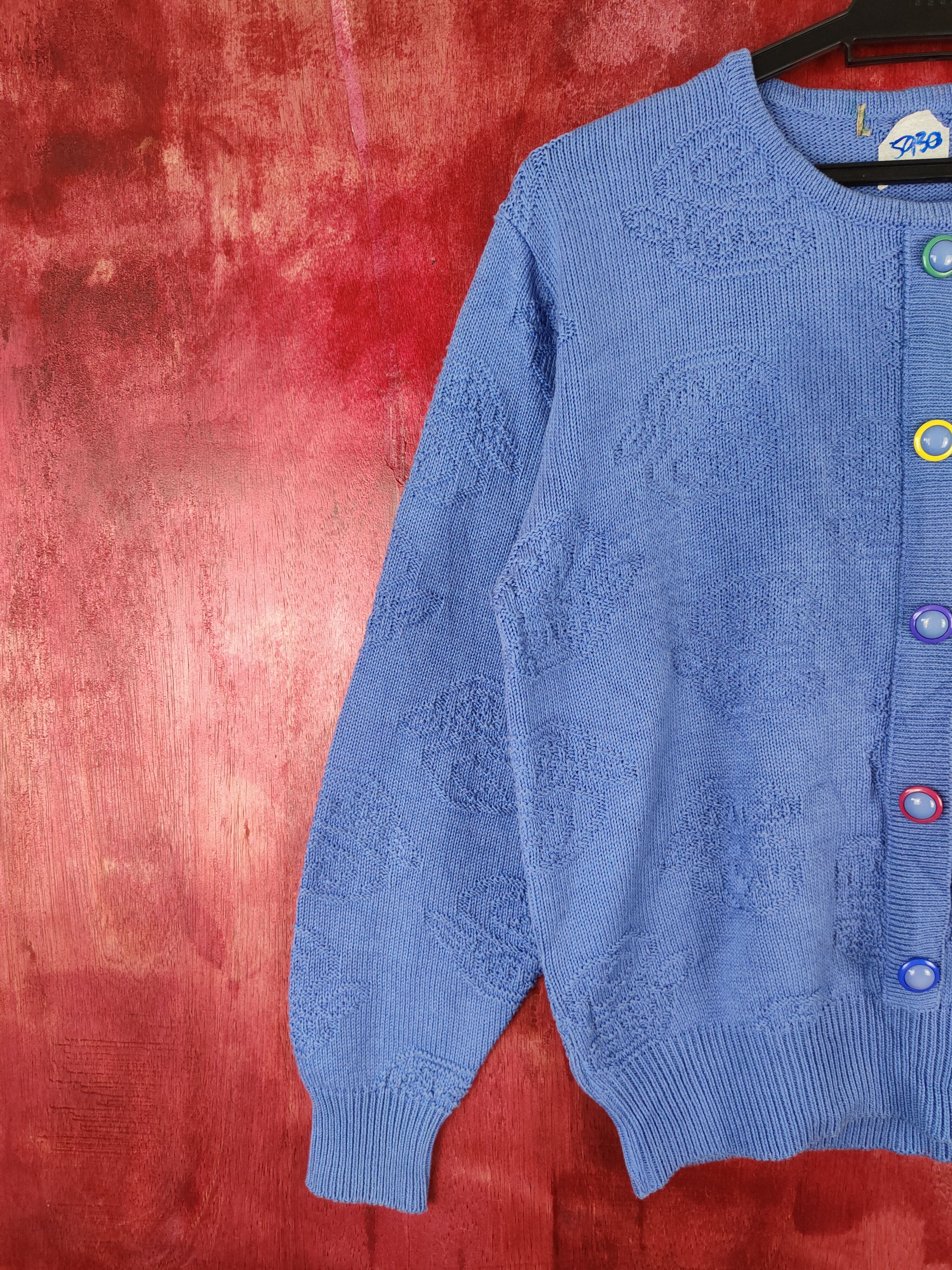 Homespun Knitwear Japanese Brand Blue Knitwear Cardigan #5930 Size M / US 6-8 / IT 42-44 - 3 Thumbnail