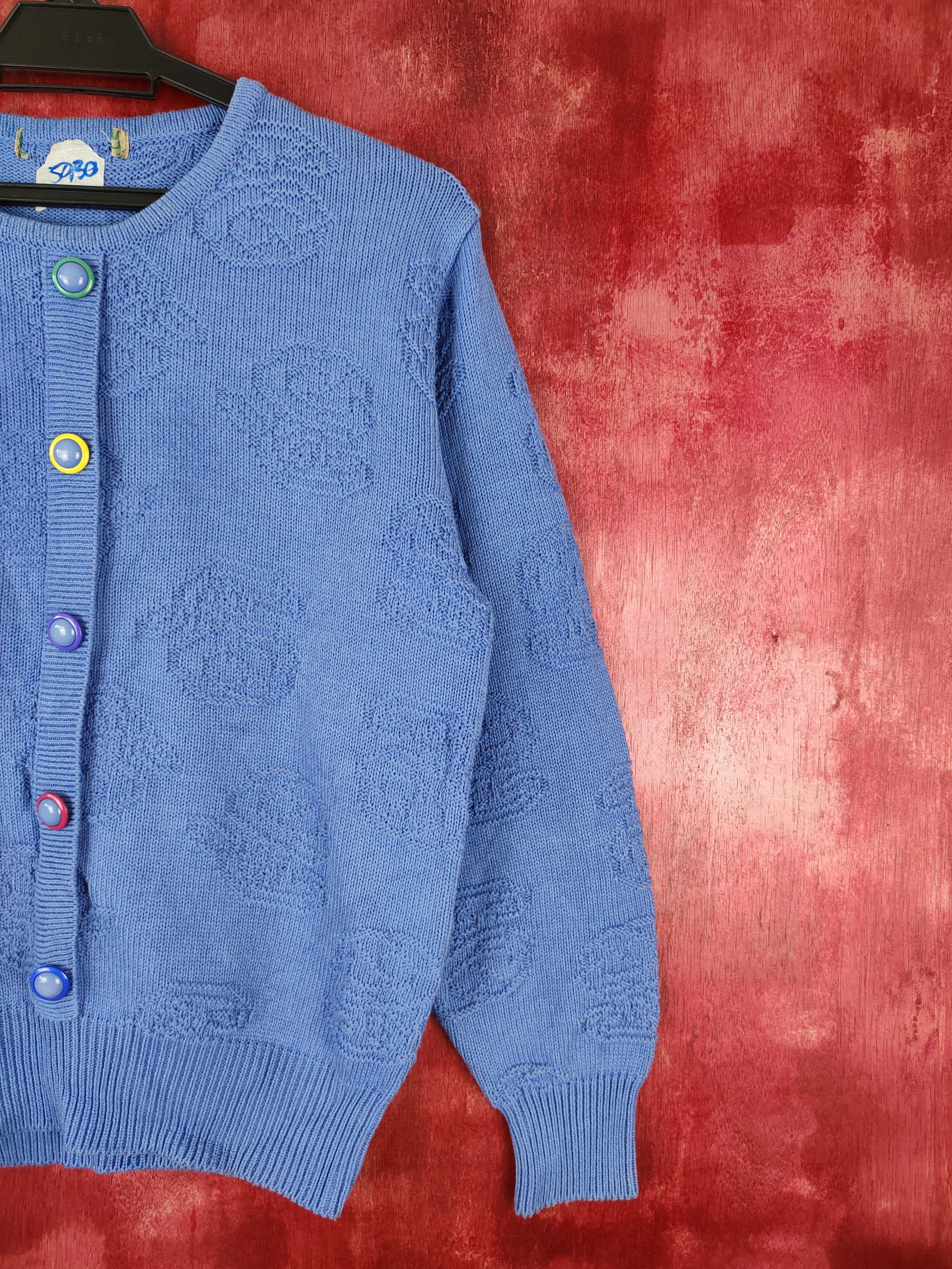 Homespun Knitwear Japanese Brand Blue Knitwear Cardigan #5930 Size M / US 6-8 / IT 42-44 - 5 Thumbnail