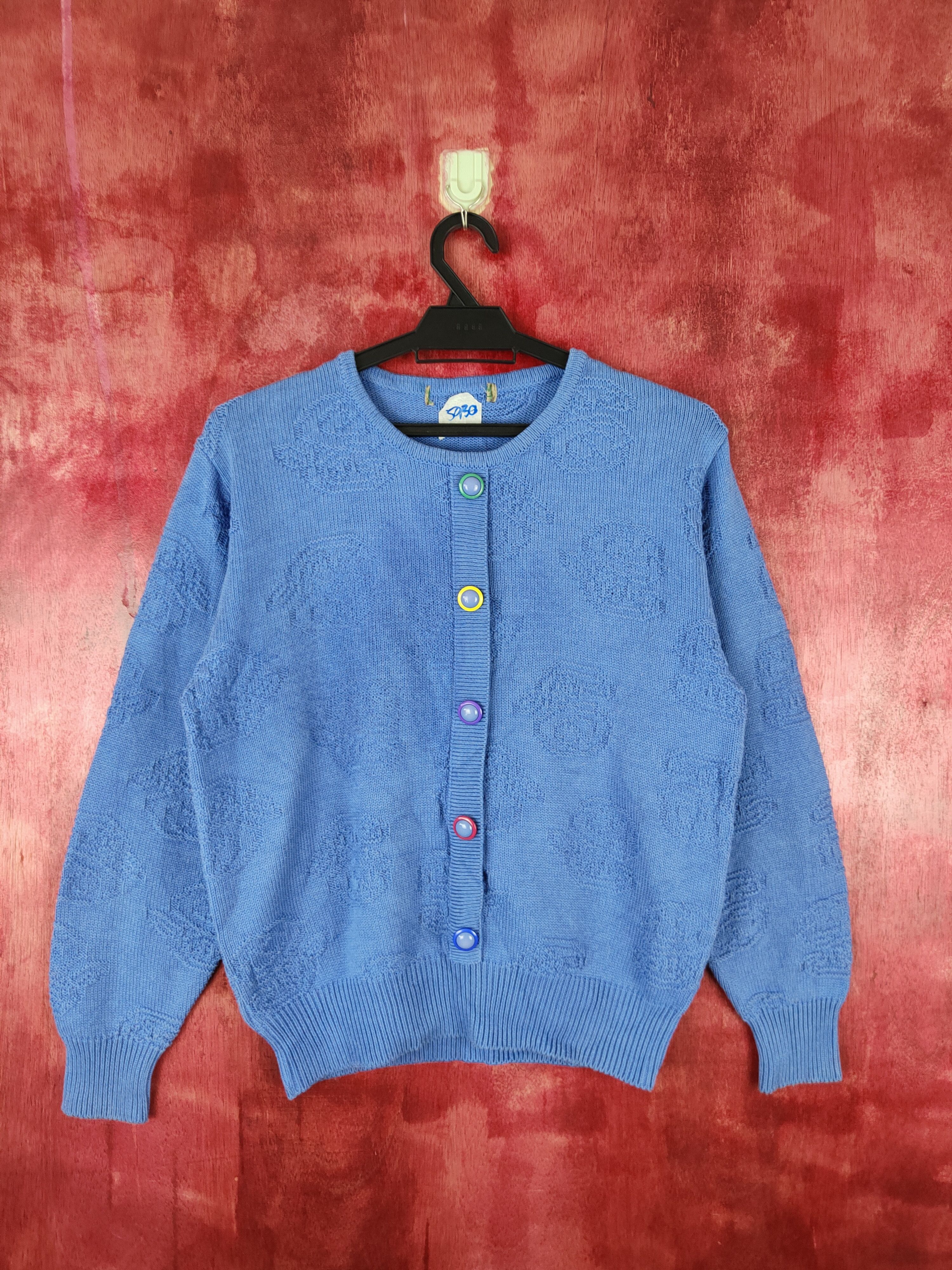 Homespun Knitwear Japanese Brand Blue Knitwear Cardigan #5930 Size M / US 6-8 / IT 42-44 - 1 Thumbnail