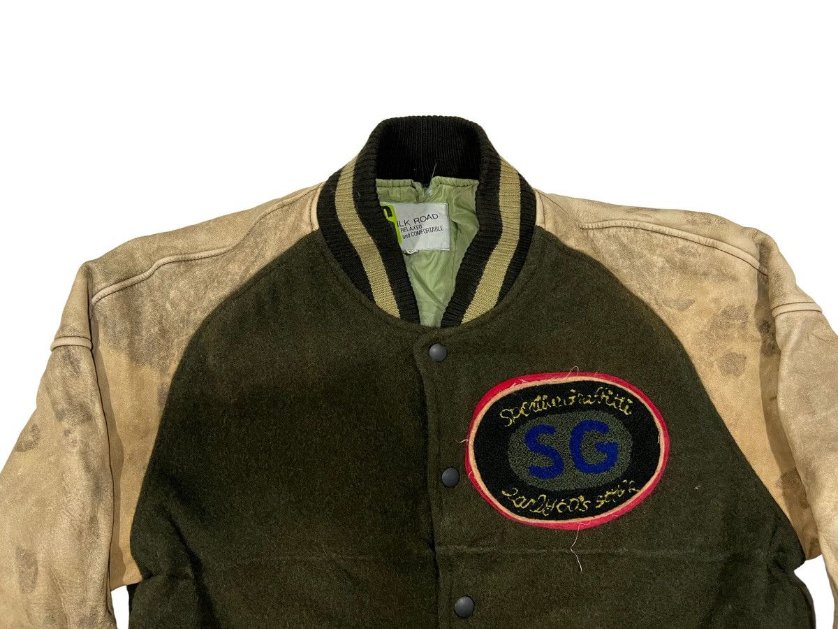 Vintage Vintage Rusty Fade Sporting Gravity Leather Varsity Jacket Size US M / EU 48-50 / 2 - 2 Thumbnail