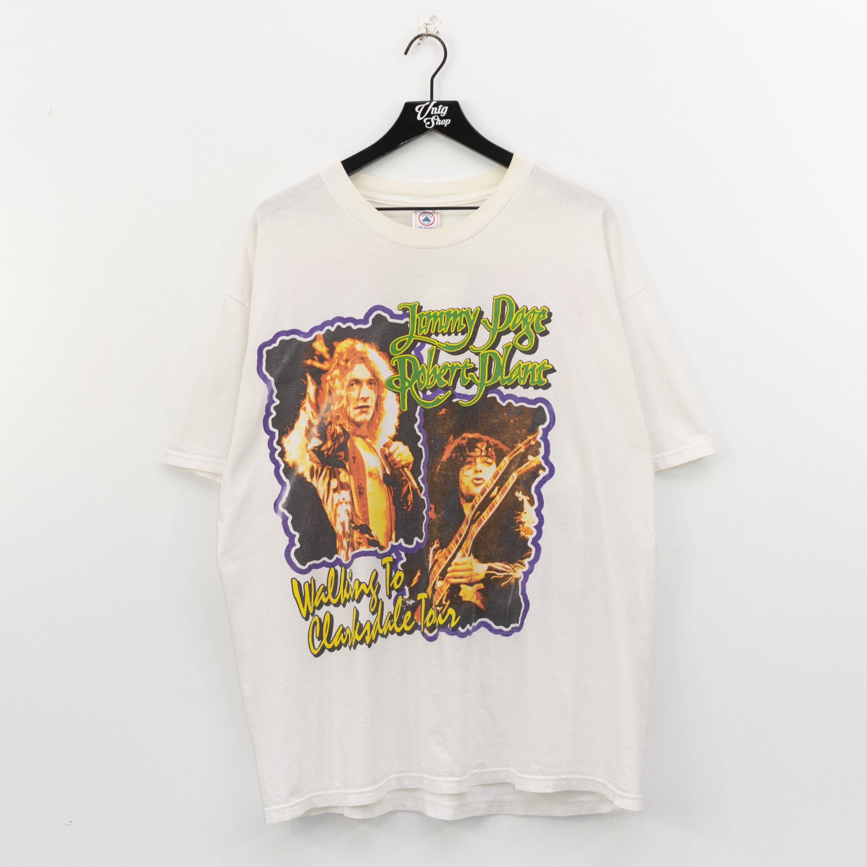 T-shirt Jimmy Page Led Zeppelin - Blanc - Taille XXL - Marque Fruit Of The Loom - Occasion Très Bon état