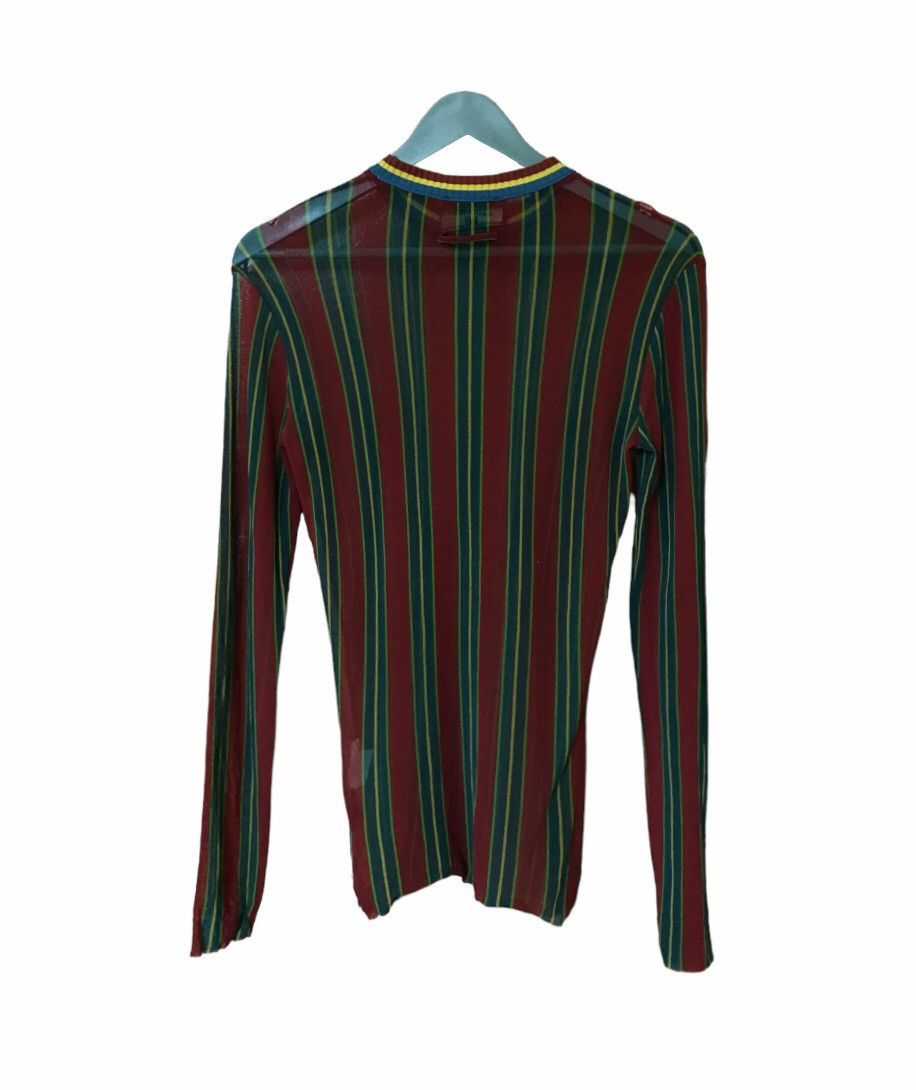 Designer × Jean Paul Gaultier Jean Paul Gaultier Maille Mesh Striped Down Size M / US 6-8 / IT 42-44 - 9 Thumbnail