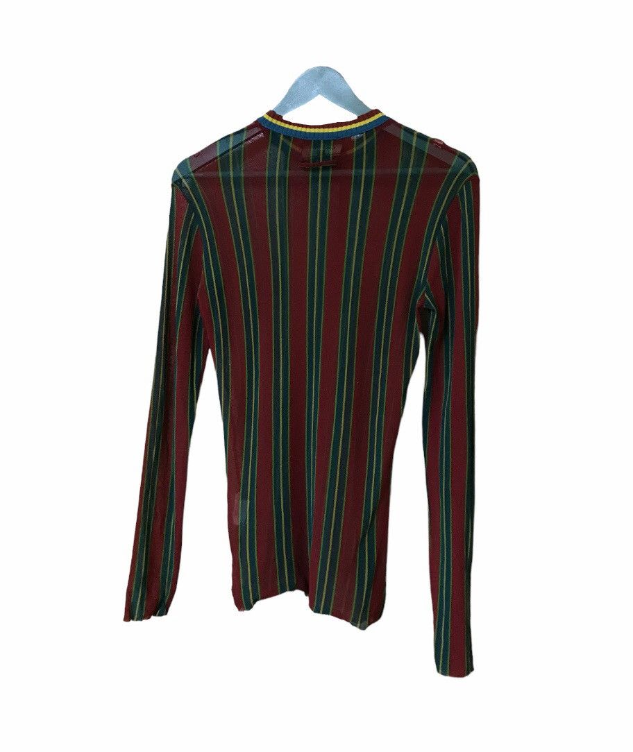 Designer × Jean Paul Gaultier Jean Paul Gaultier Maille Mesh Striped Down Size M / US 6-8 / IT 42-44 - 10 Thumbnail