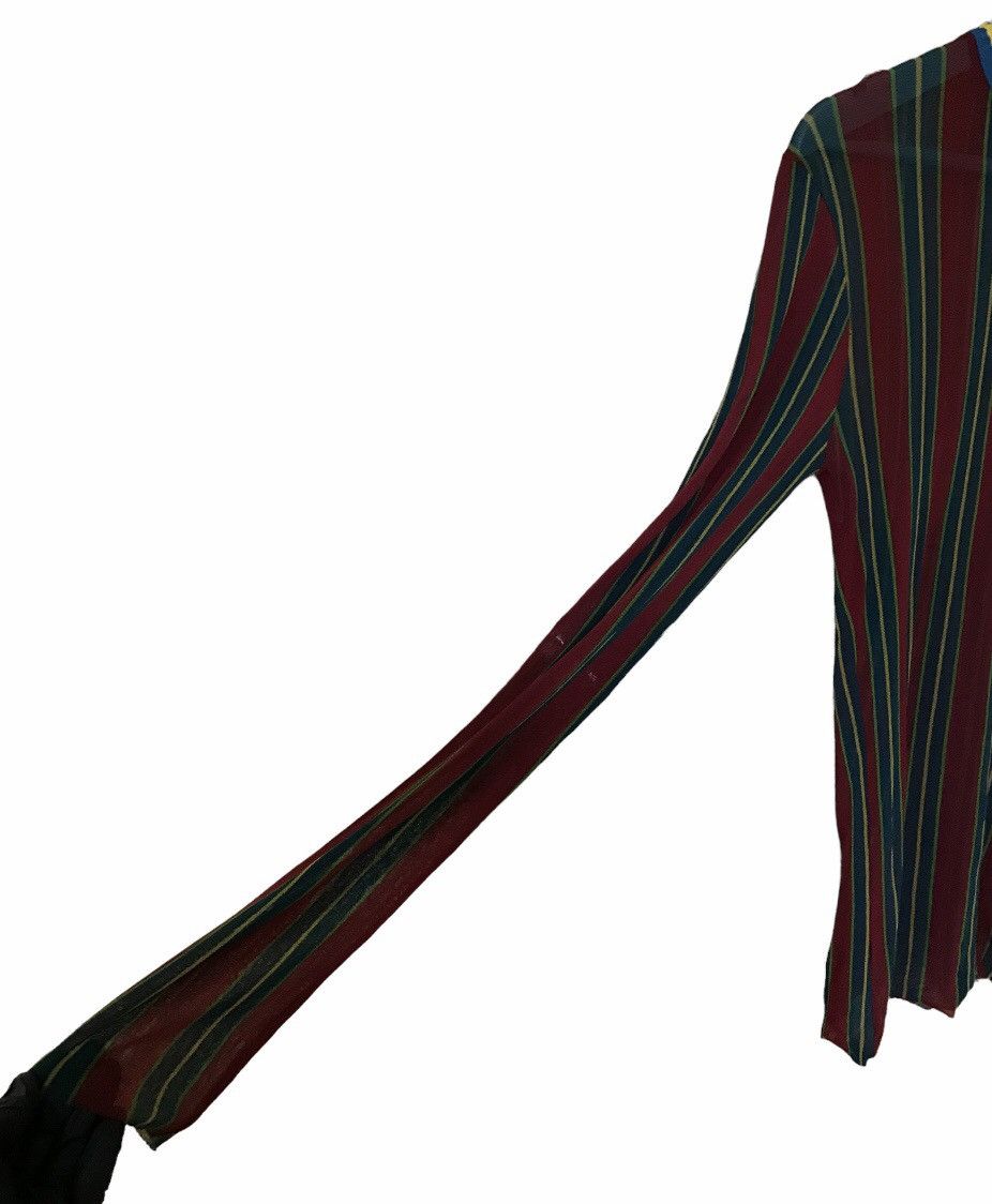 Designer × Jean Paul Gaultier Jean Paul Gaultier Maille Mesh Striped Down Size M / US 6-8 / IT 42-44 - 3 Thumbnail