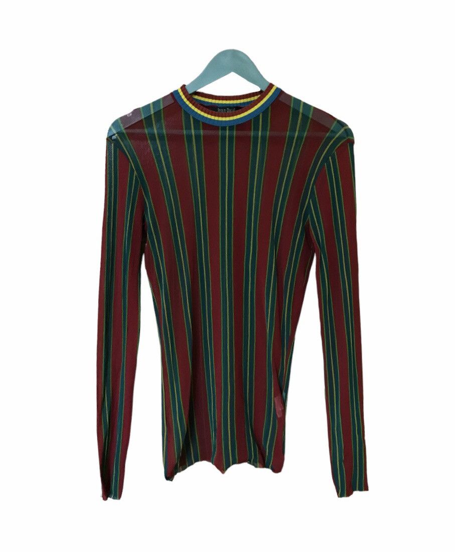 Designer × Jean Paul Gaultier Jean Paul Gaultier Maille Mesh Striped Down Size M / US 6-8 / IT 42-44 - 1 Thumbnail