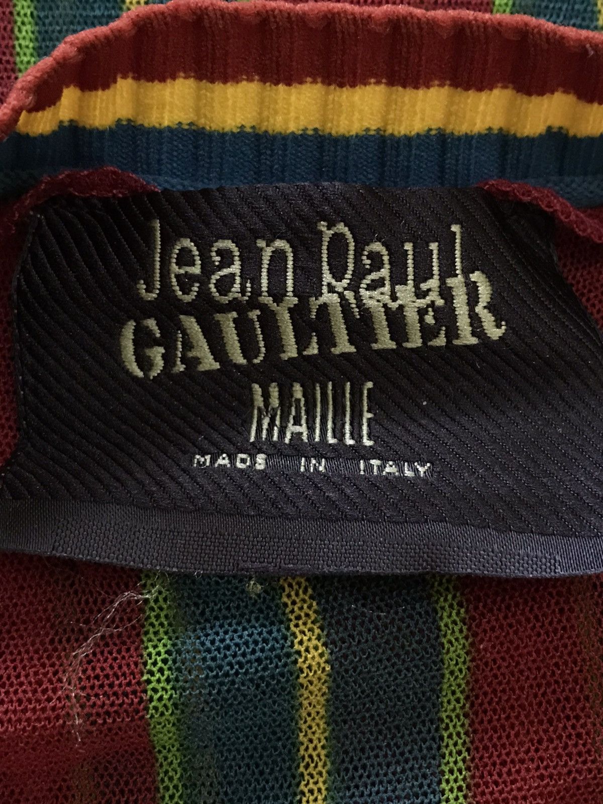 Designer × Jean Paul Gaultier Jean Paul Gaultier Maille Mesh Striped Down Size M / US 6-8 / IT 42-44 - 4 Thumbnail
