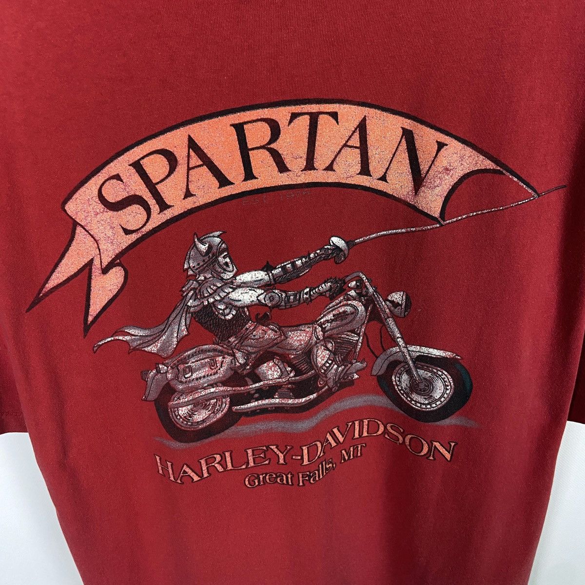 Vintage Vintage 90s Harley Davidson Spartan Great falls single tee Size US XL / EU 56 / 4 - 6 Thumbnail