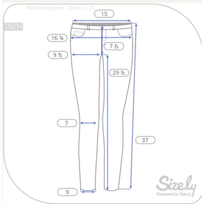 Express Rerock Jeans Size Chart