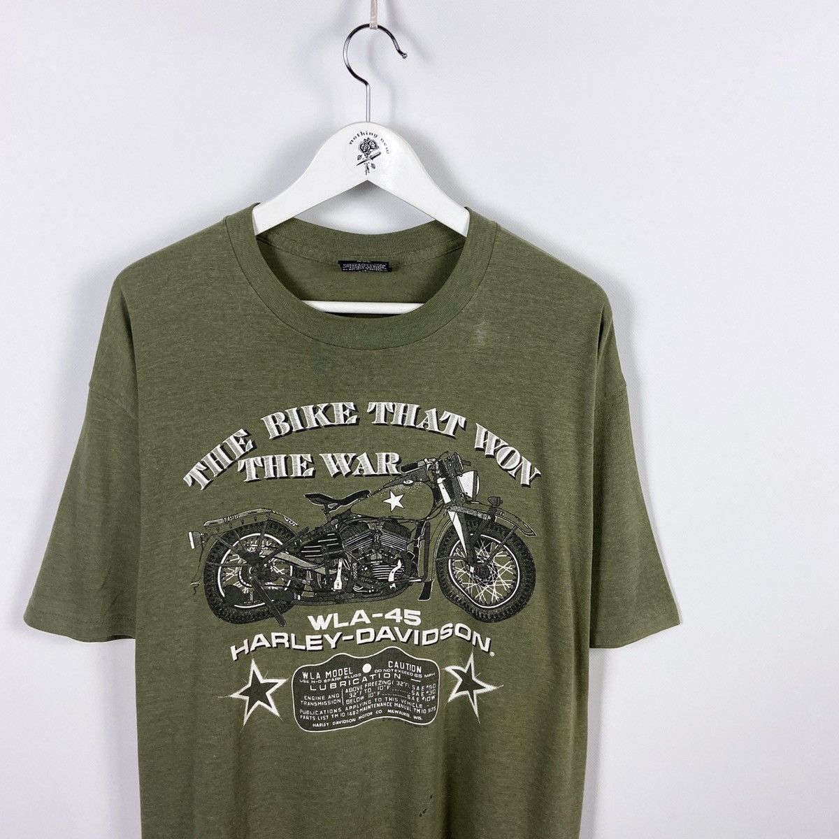 Harley Davidson Vintage 90s Harley Davidson WLA-45 Bike that won the war tee Size US XXL / EU 58 / 5 - 3 Thumbnail