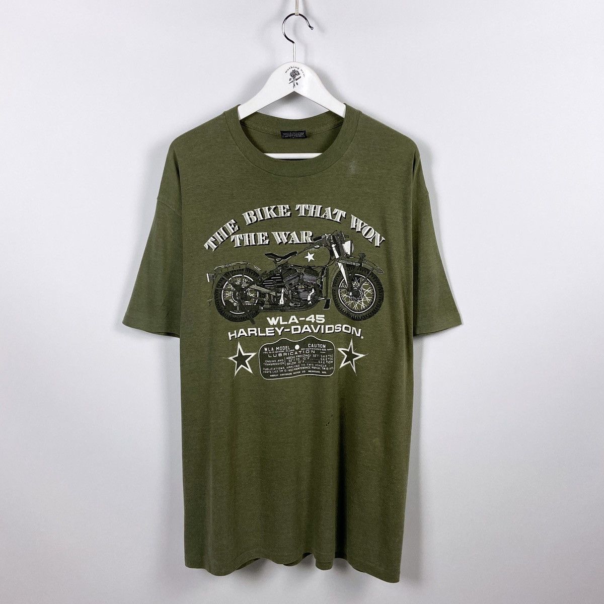 Harley Davidson Vintage 90s Harley Davidson WLA-45 Bike that won the war tee Size US XXL / EU 58 / 5 - 1 Thumbnail