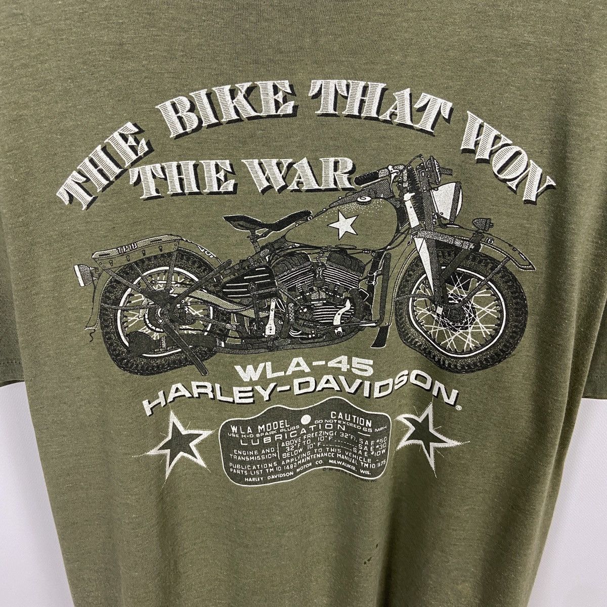 Harley Davidson Vintage 90s Harley Davidson WLA-45 Bike that won the war tee Size US XXL / EU 58 / 5 - 5 Thumbnail