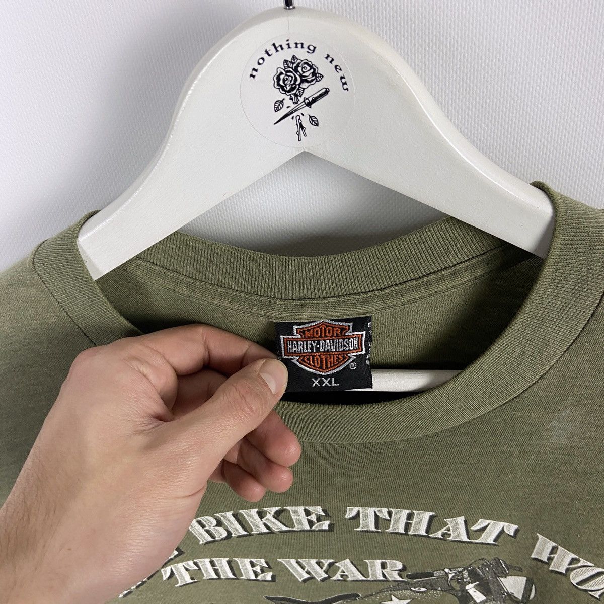 Harley Davidson Vintage 90s Harley Davidson WLA-45 Bike that won the war tee Size US XXL / EU 58 / 5 - 11 Thumbnail