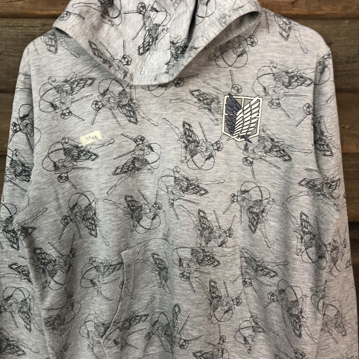 Anime Mikasa anima japan fullprint Grey Hoodie #074B Size US L / EU 52-54 / 3 - 6 Thumbnail