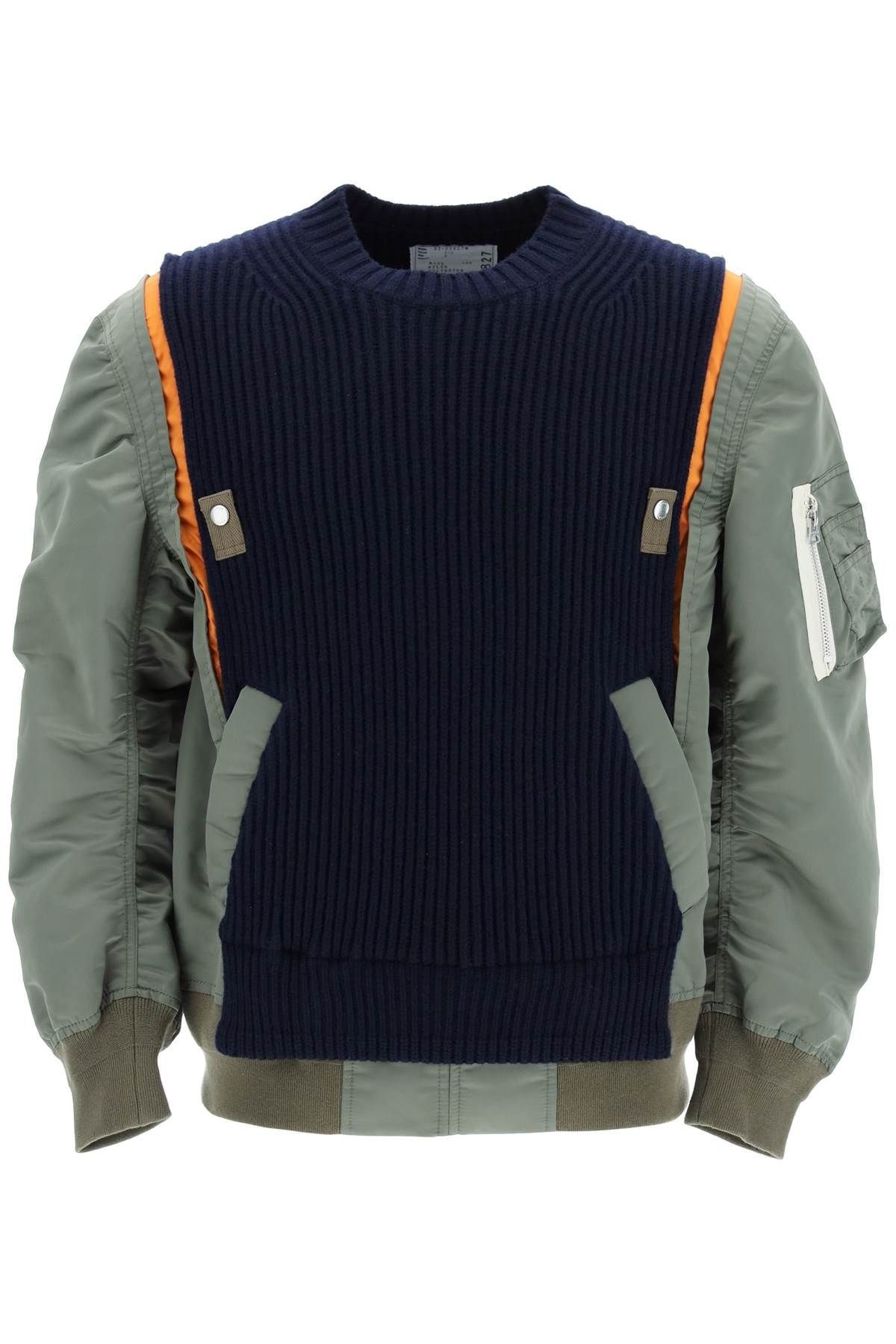 Sacai Sweater in Blue & Khaki Size US M / EU 48-50 / 2 - 1 Preview