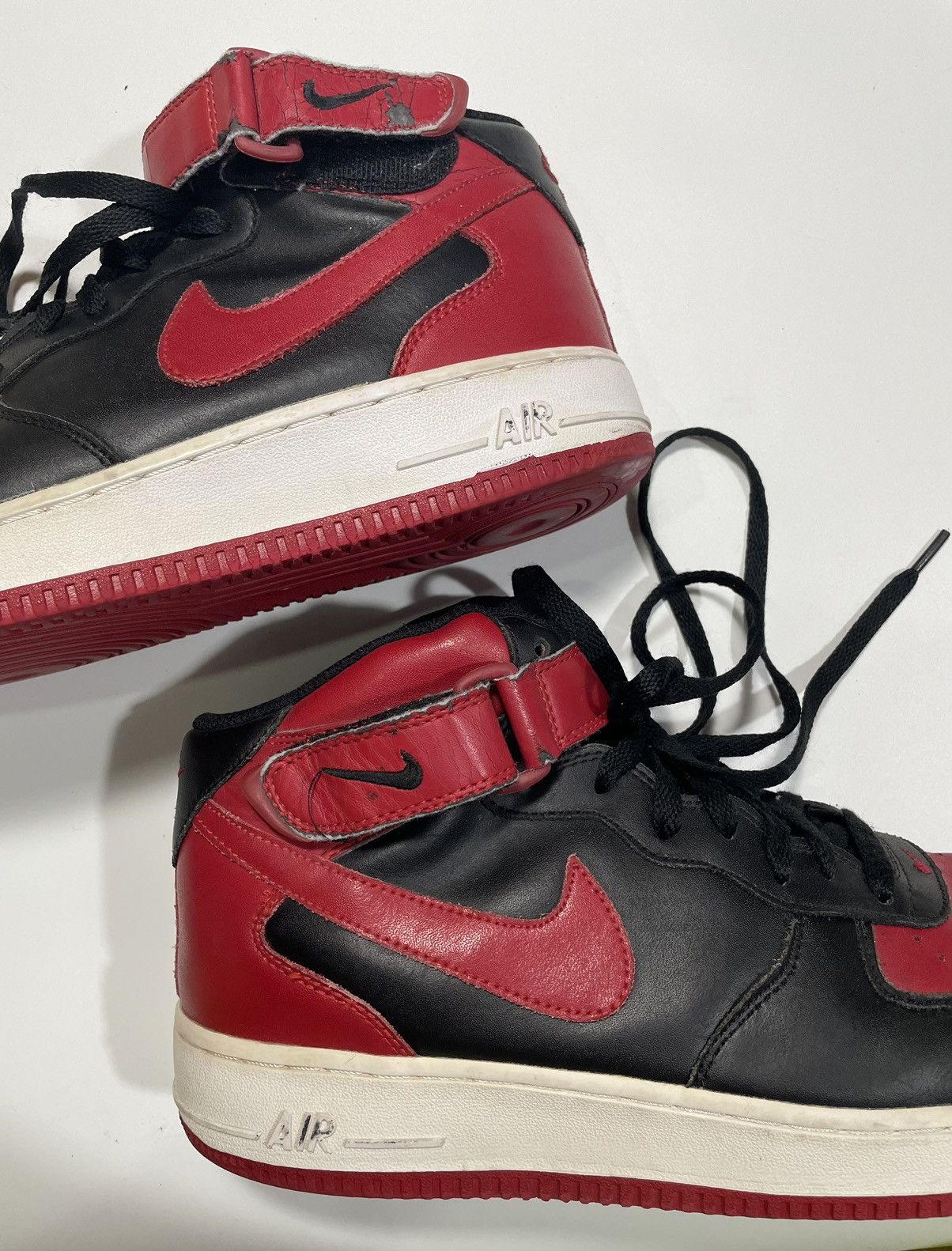 Vintage Vintage Nike Air Force 1 Bred Mid chicago bulls leather Size US 10 / EU 43 - 11 Thumbnail