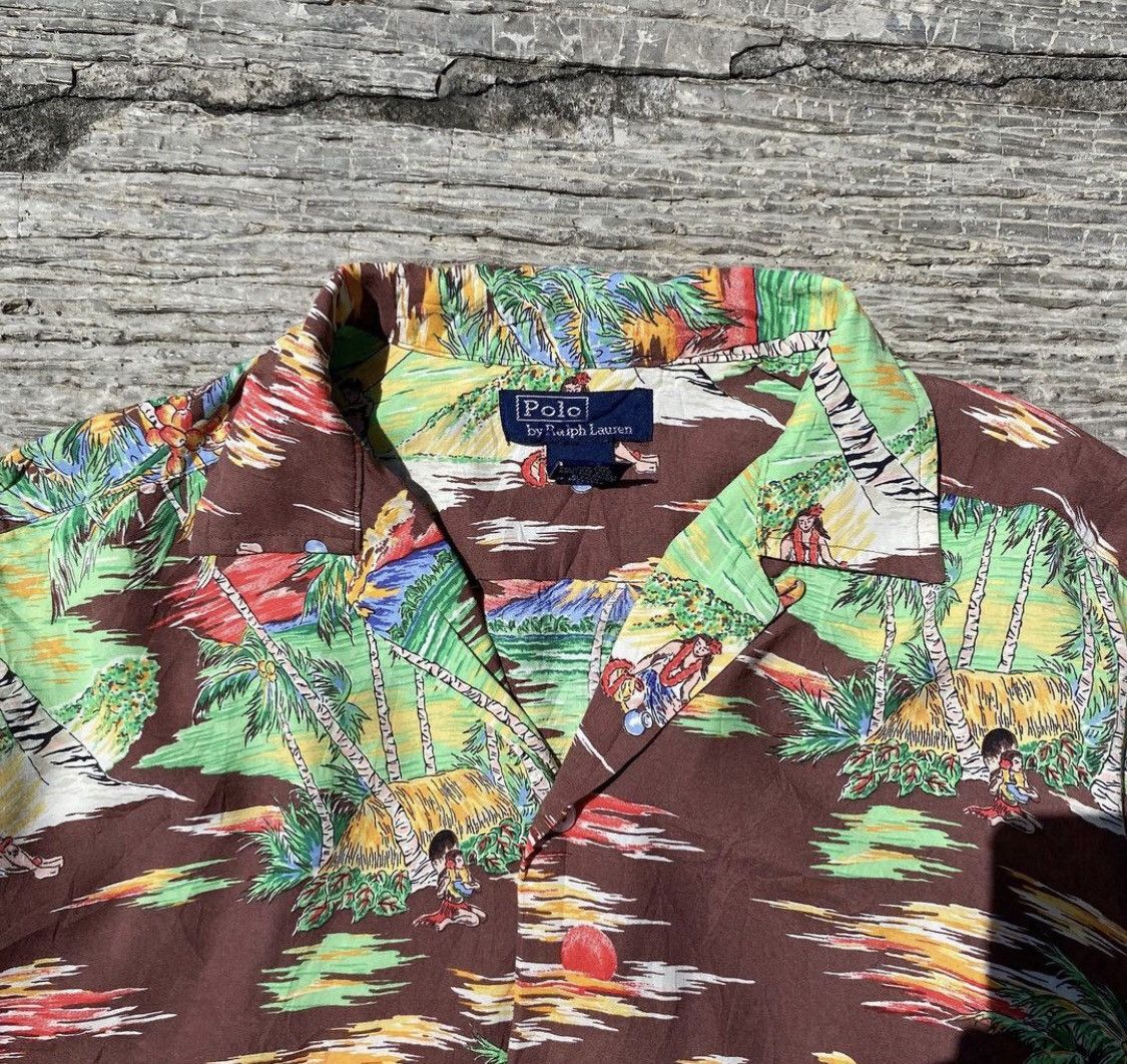 Polo Ralph Lauren Vintage 90s Polo Ralph Lauren Hawaiian Shirt 100% Rayon Size US M / EU 48-50 / 2 - 3 Thumbnail