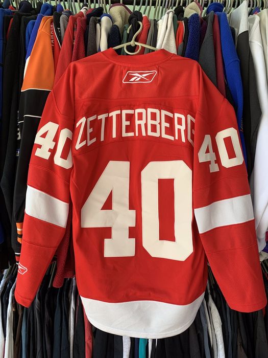 Vintage DETROIT RED WINGS HOCKEY TEE SHIRT #40 ZETTERBERG JERSEY