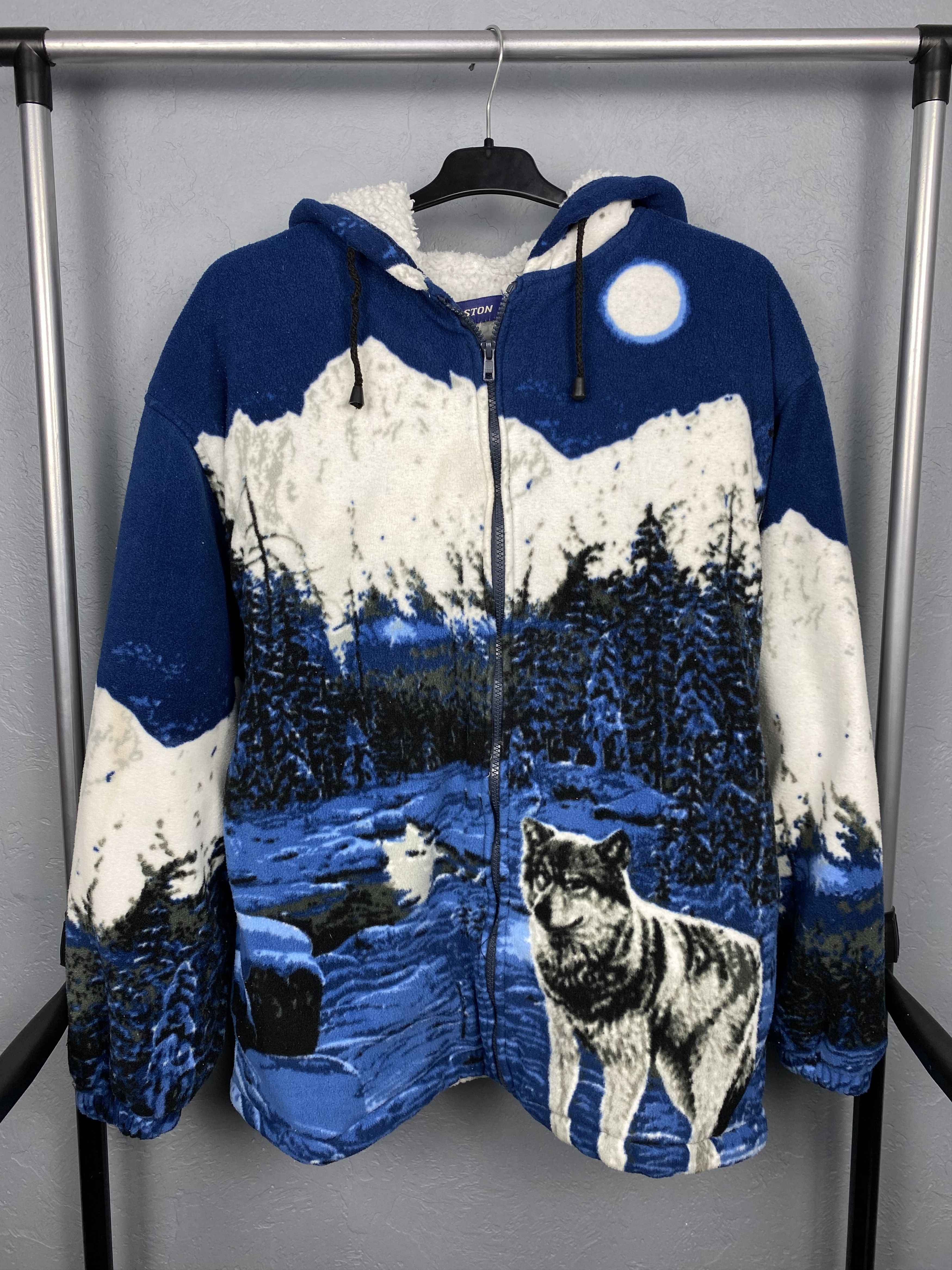 Vintage Vintage Animal WOLF Deep Pile Fleece Jacket Size US L / EU 52-54 / 3 - 3 Thumbnail
