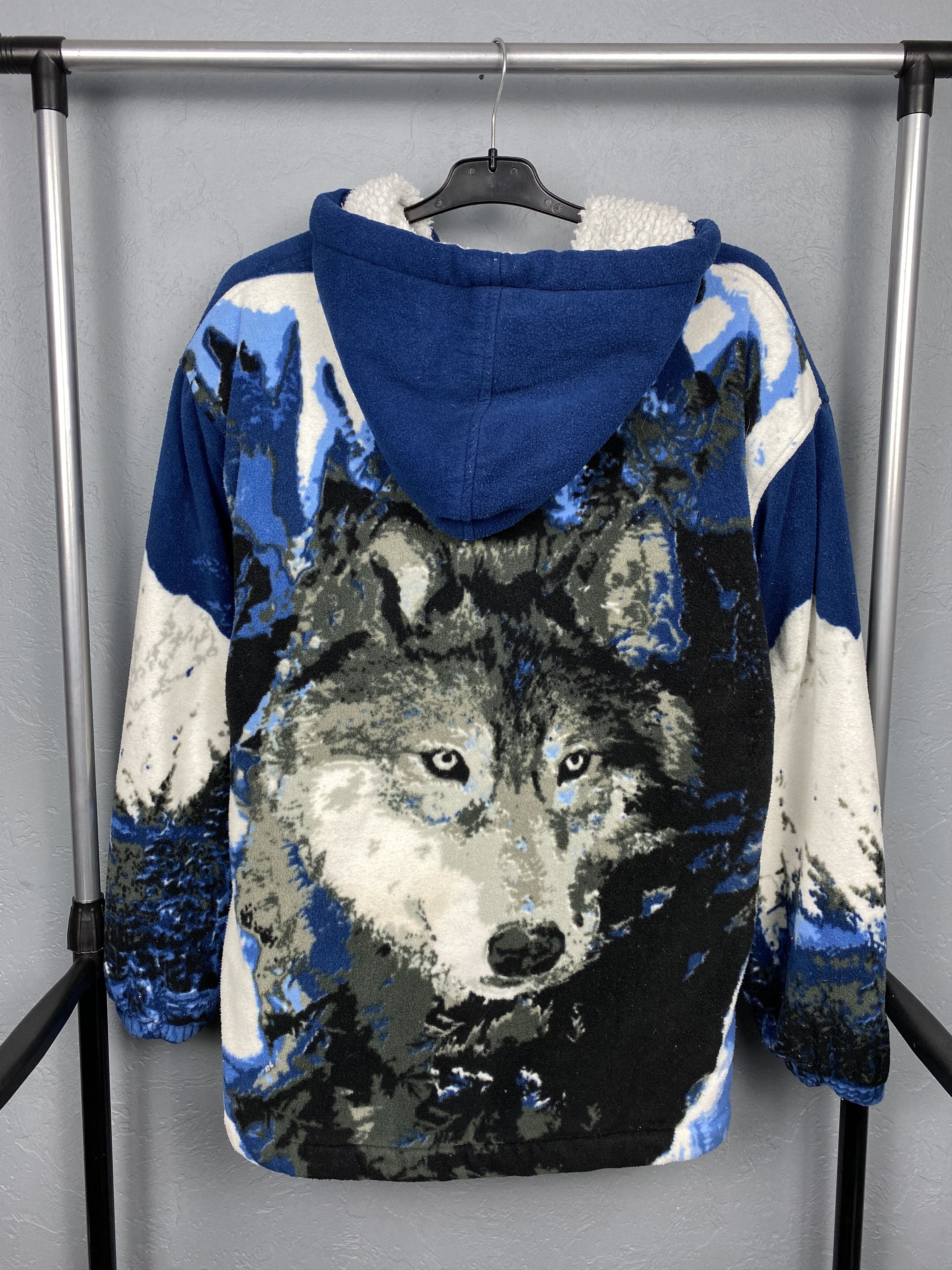 Vintage Vintage Animal WOLF Deep Pile Fleece Jacket Size US L / EU 52-54 / 3 - 1 Thumbnail