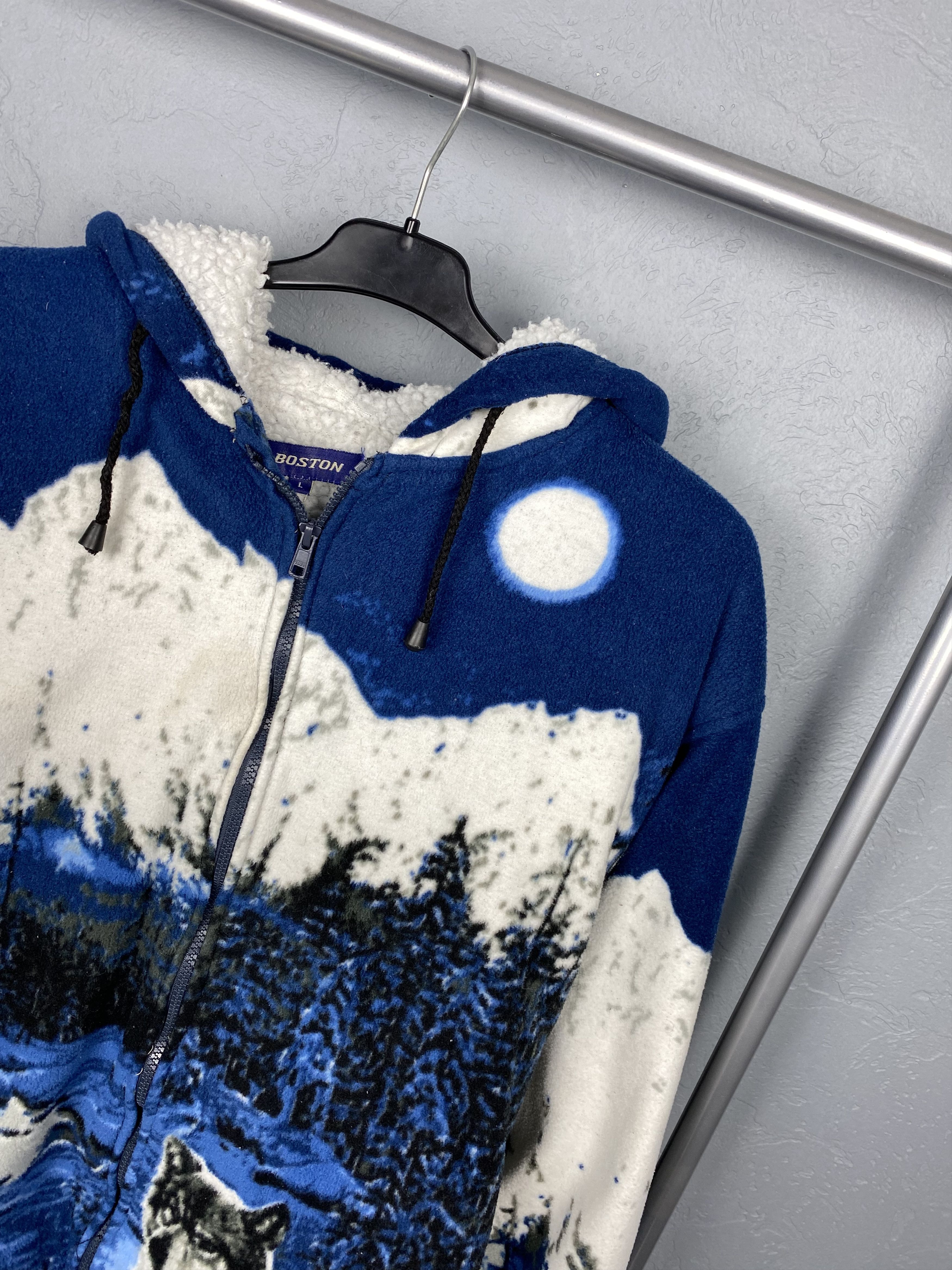 Vintage Vintage Animal WOLF Deep Pile Fleece Jacket Size US L / EU 52-54 / 3 - 4 Thumbnail