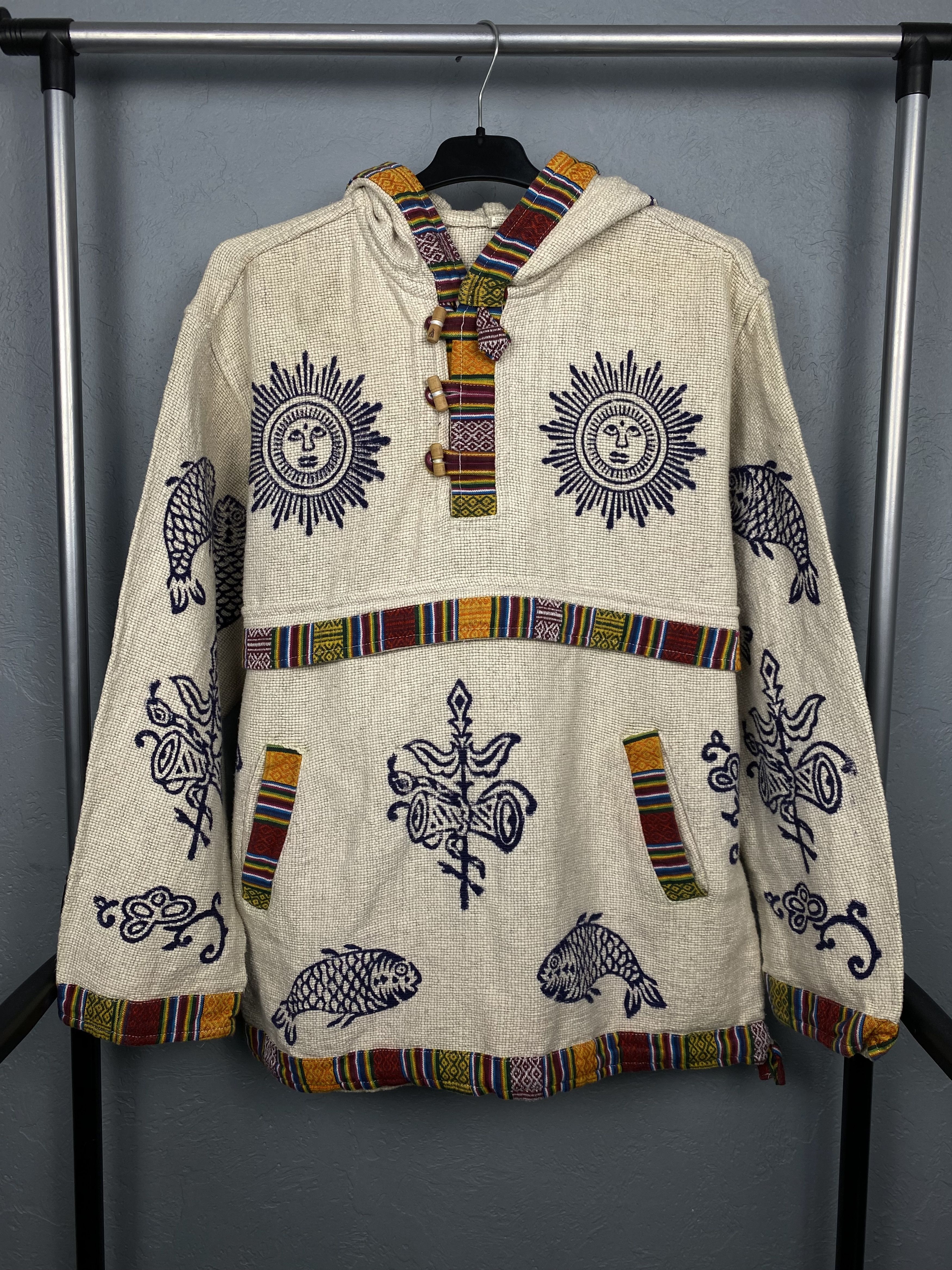 Nepal Traditional Handmade Knit Hoodie Jacket Custom