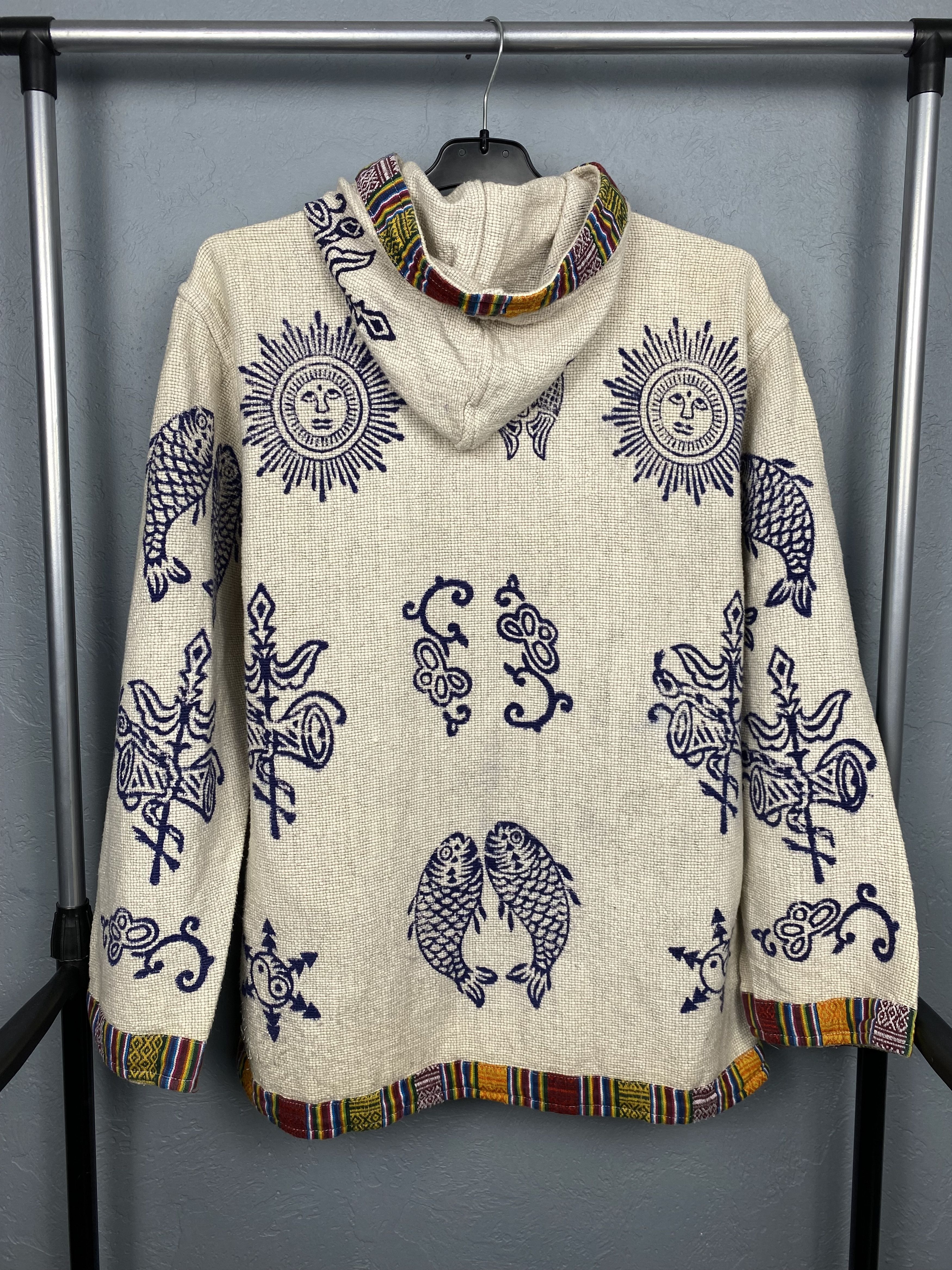 Nepal Traditional Handmade Knit Hoodie Jacket Custom
