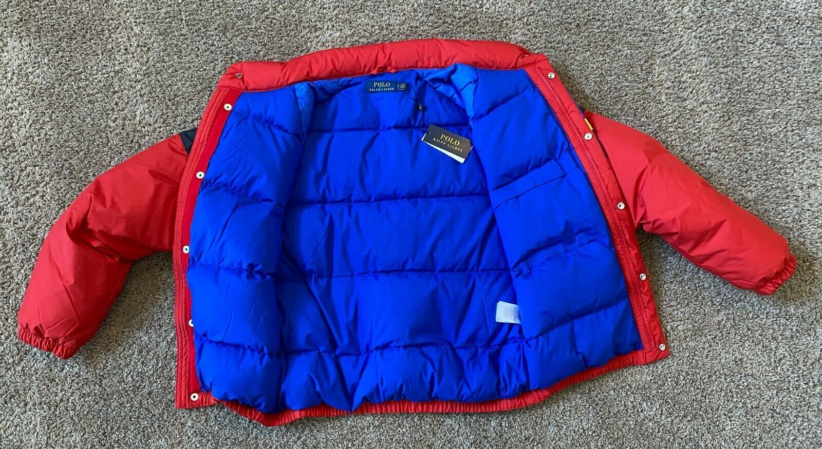 Polo Ralph Lauren POLO RALPH LAUREN COOKIE STRIPED DOWN PUFFER JACKET XL Size US XL / EU 56 / 4 - 6 Thumbnail