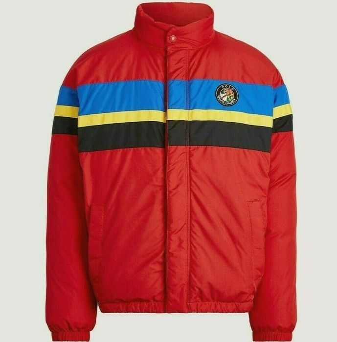 Polo striped sale down jacket