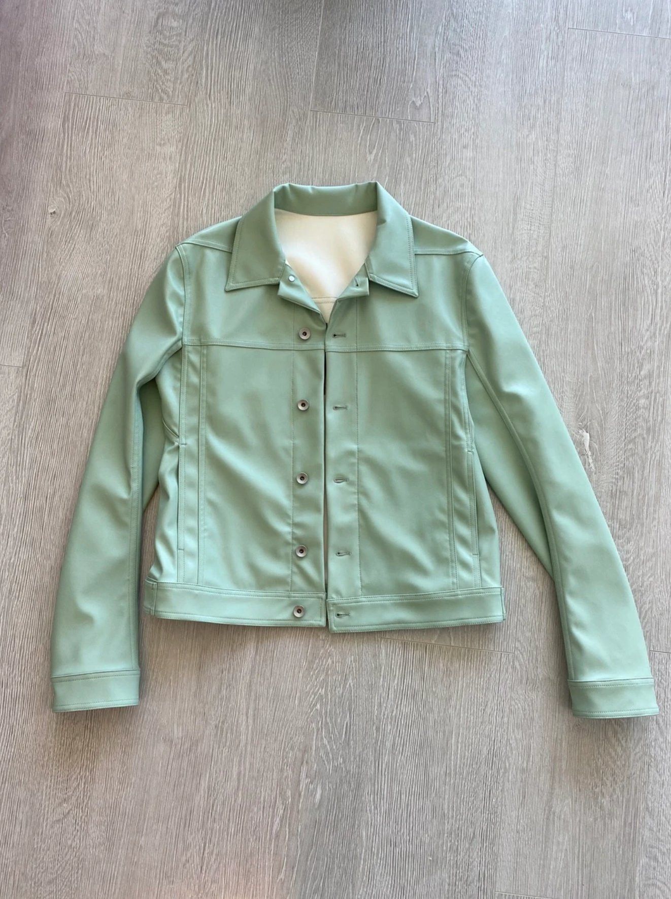 Rick Owens Rick Owens Mint Bacteria Faux Leather Worker Jacket Size US S / EU 44-46 / 1 - 1 Thumbnail