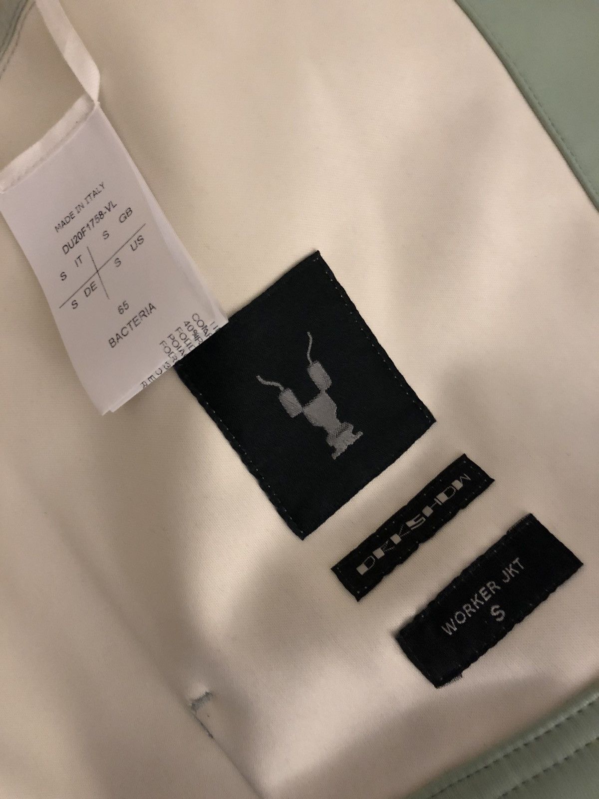 Rick Owens Rick Owens Mint Bacteria Faux Leather Worker Jacket Size US S / EU 44-46 / 1 - 5 Thumbnail