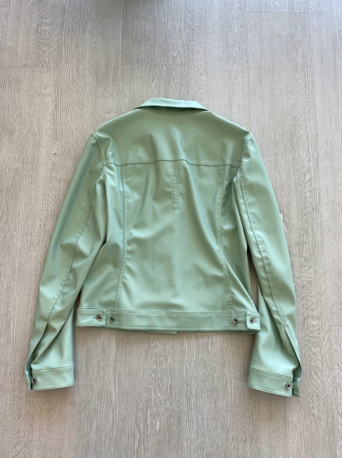 Rick Owens Rick Owens Mint Bacteria Faux Leather Worker Jacket Size US S / EU 44-46 / 1 - 2 Thumbnail