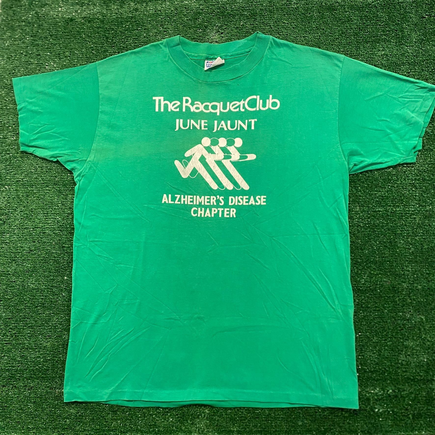 Hanes Alzheimer's Run Shirt Vintage 80s Single Stich Tee Size US XL / EU 56 / 4 - 1 Thumbnail